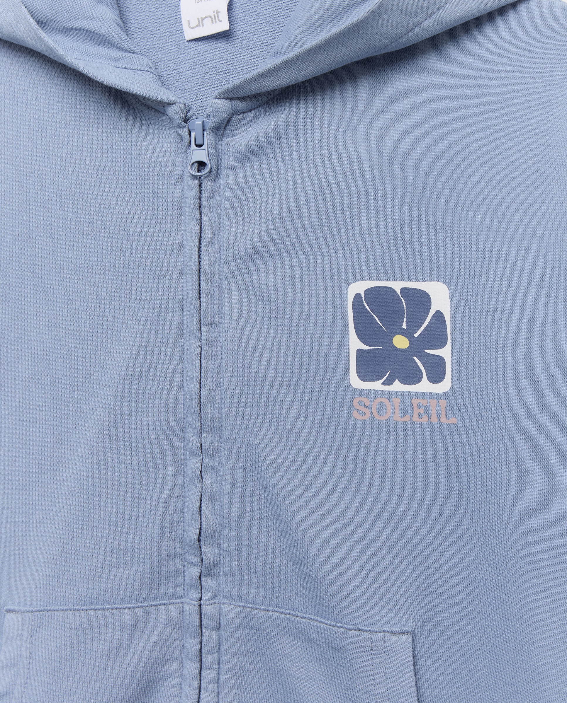 Sudadera de niño estampada con capucha y cremallera 400 Azul-3