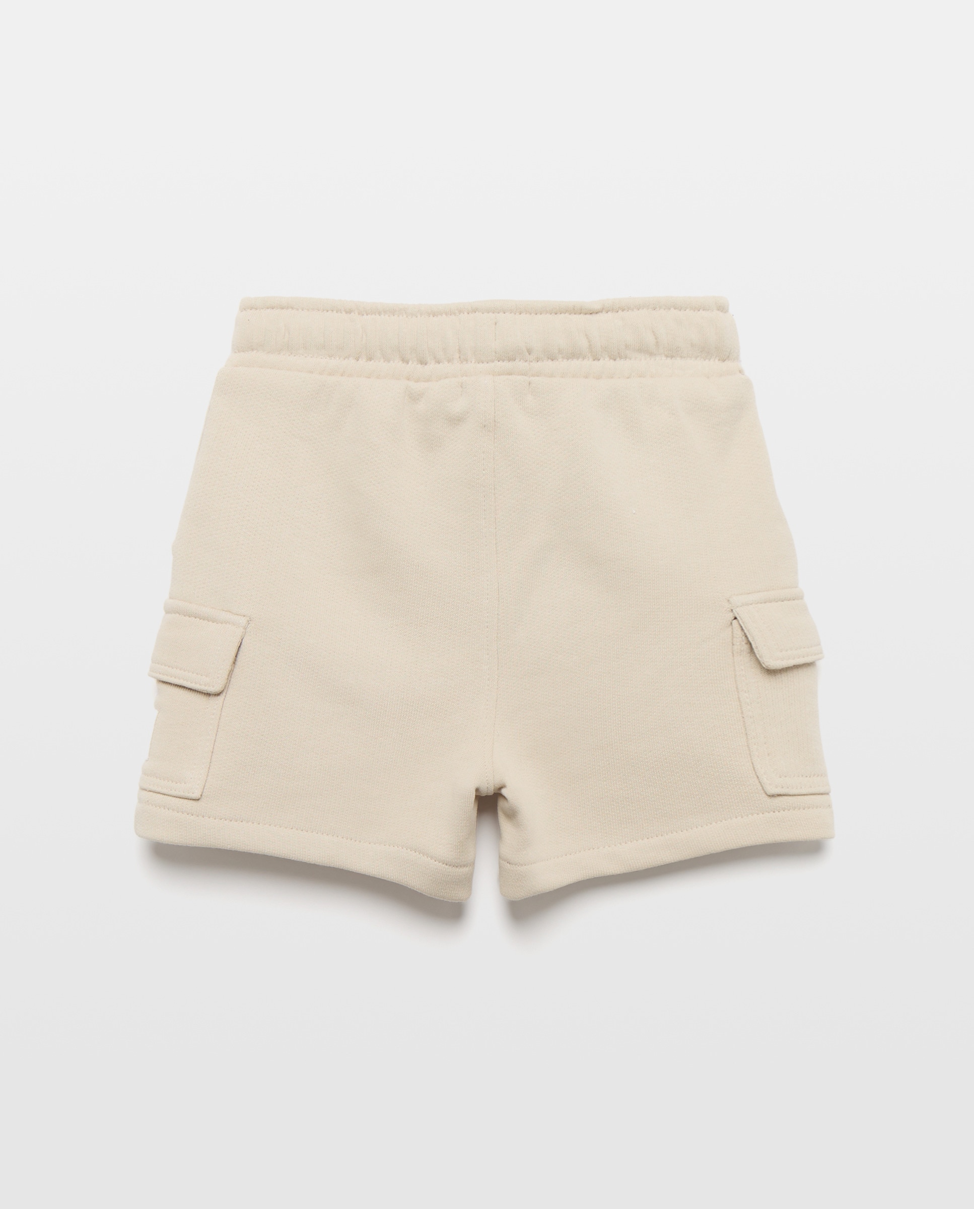 Bermuda de bebé felpa cargo Beige-2