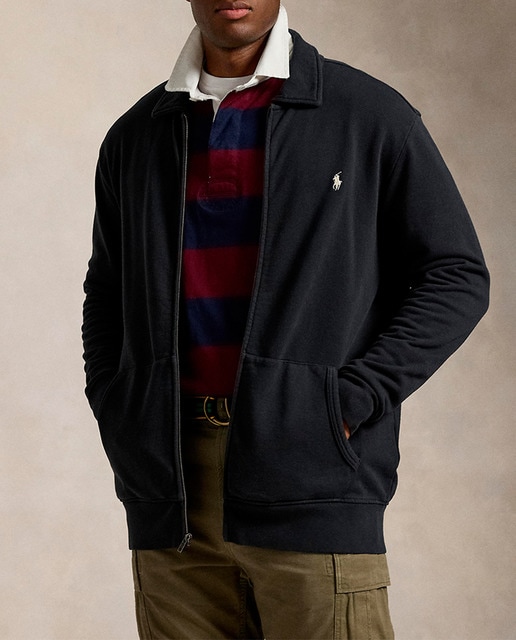 Imagen 0 de Sudadera de hombre con cremallera y cuello perkins tallas grandes