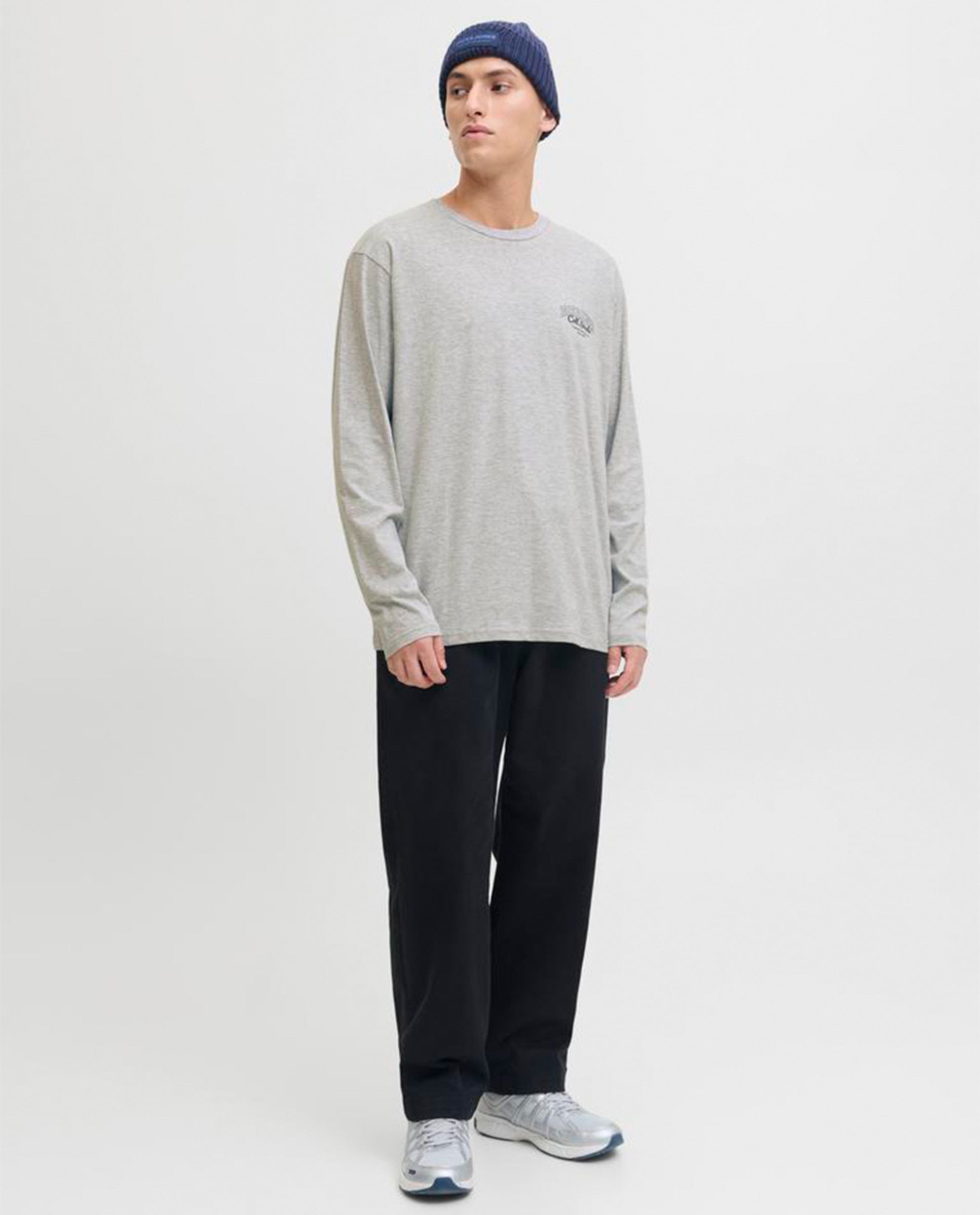 Camisola de Manga Comprida com Estampado Lateral Cinzento-claro-7