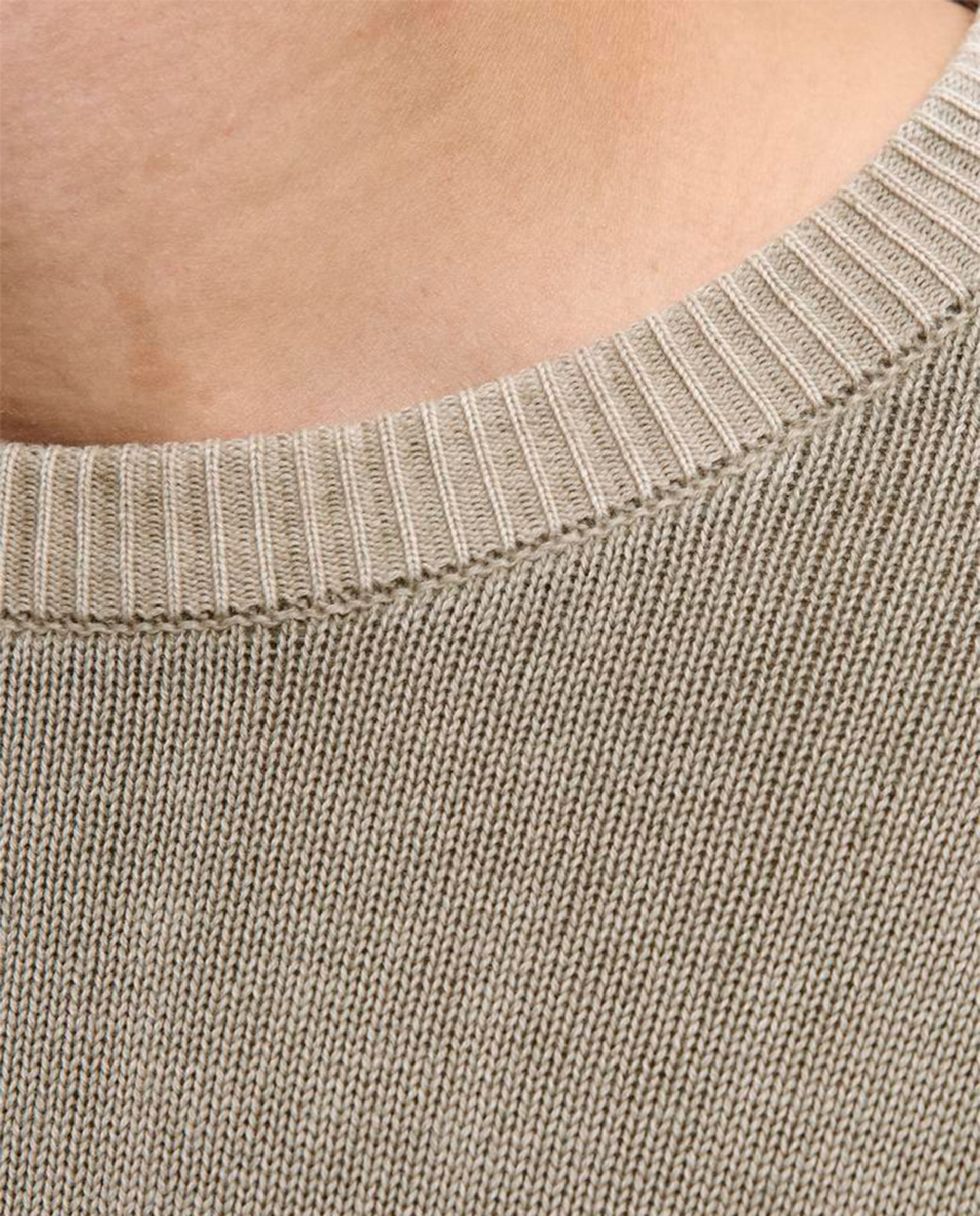 Camisola de Malha com Ponto Liso Castanho-claro-5
