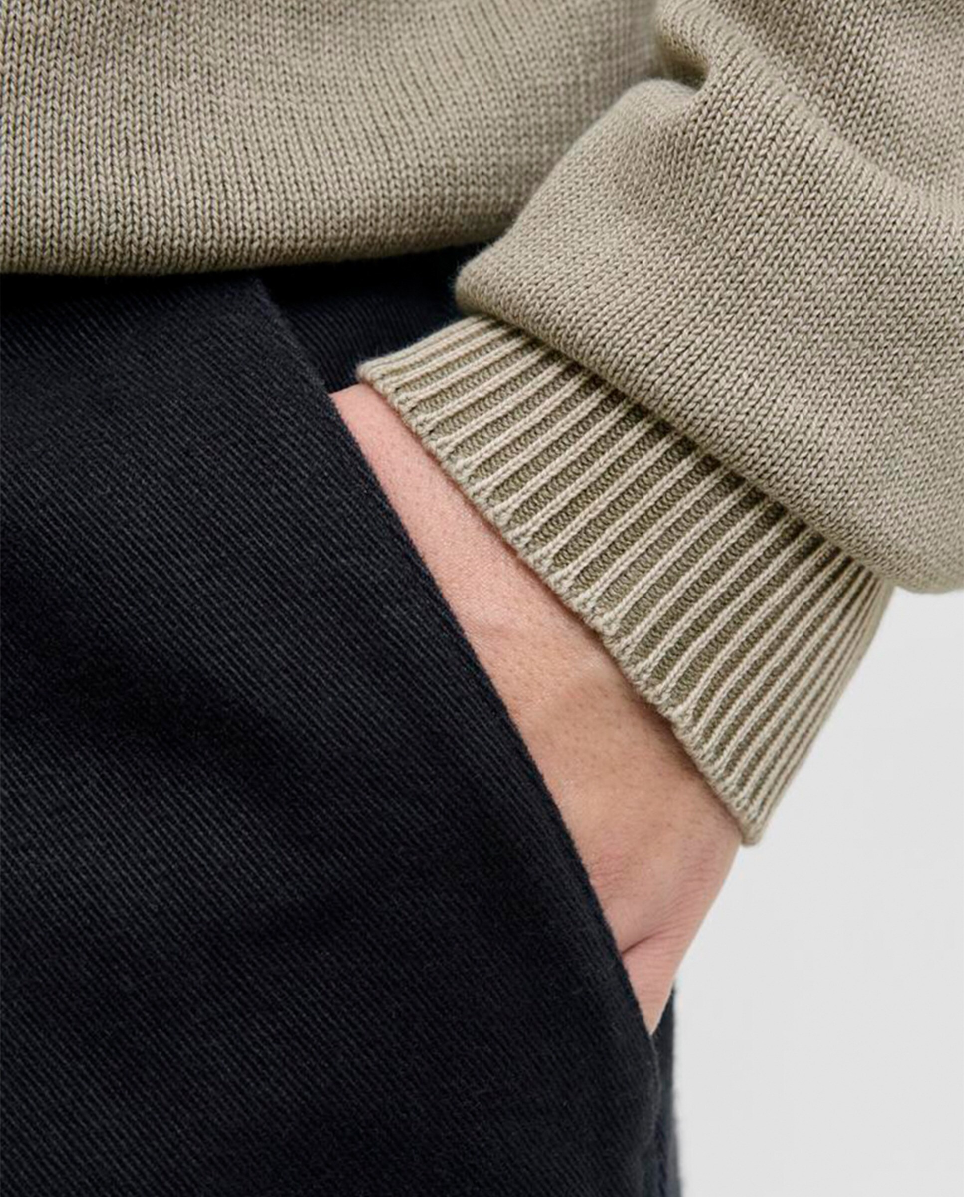 Camisola de Malha com Ponto Liso Castanho-claro-4