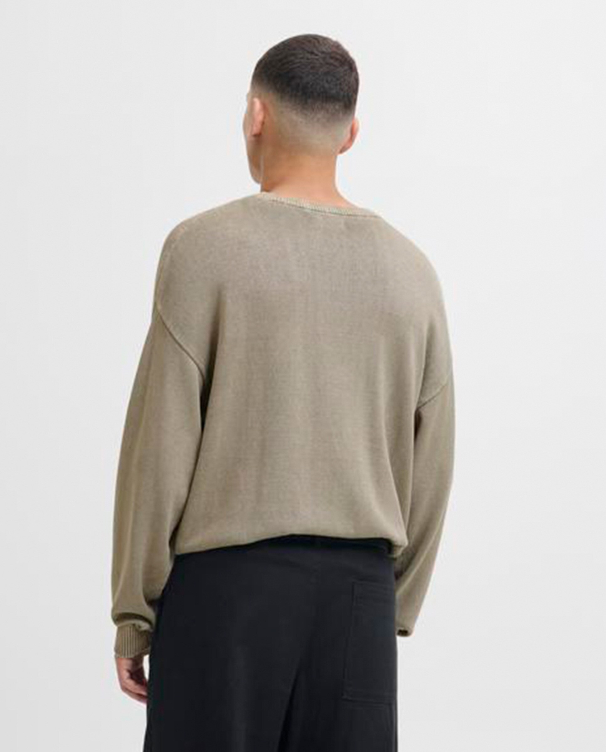 Camisola de Malha com Ponto Liso Castanho-claro-2