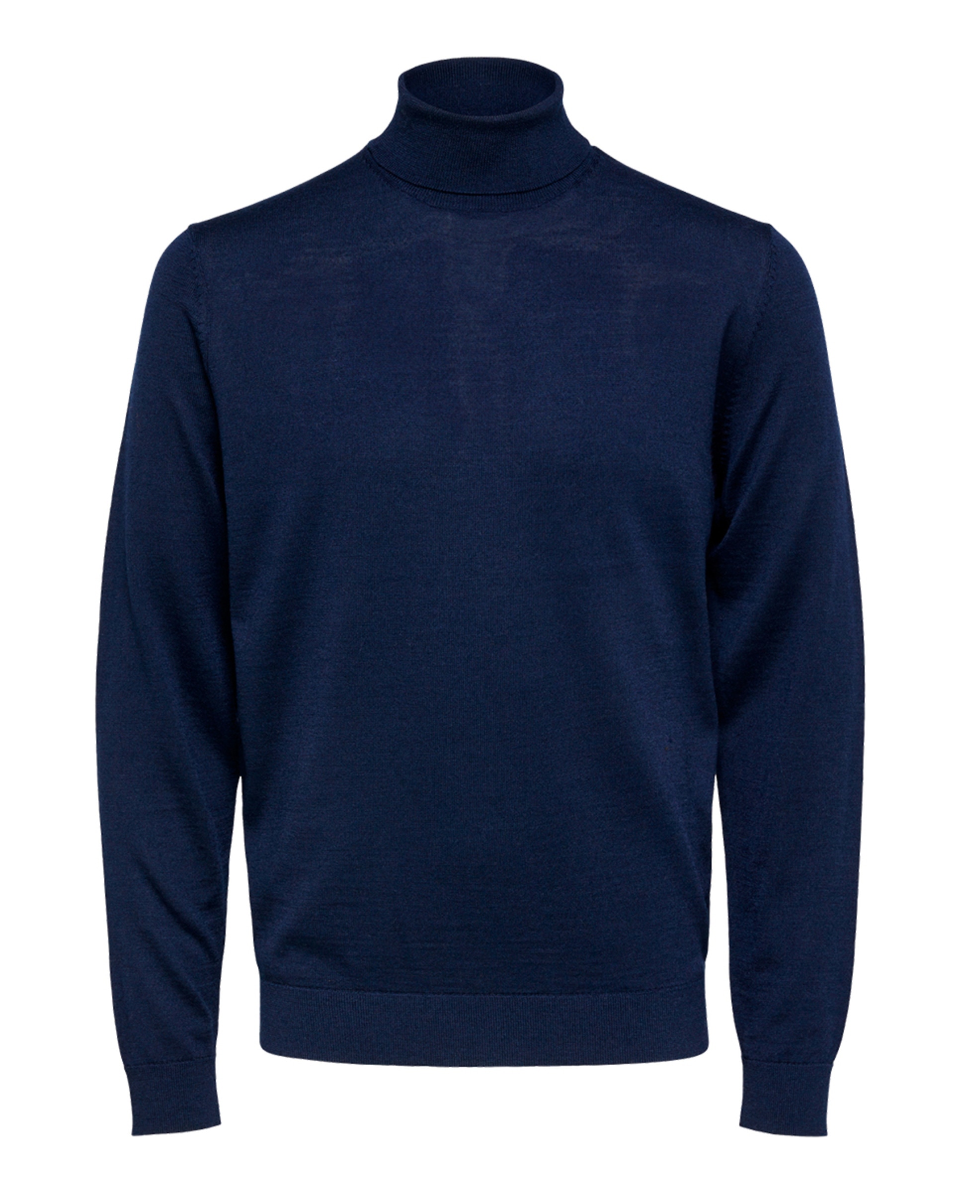 Camisola de Malha com Gola Alta Azul-marinho-3