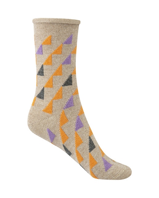 Imagen 0 de Calcetines de mujer de cashmere figura geométrica