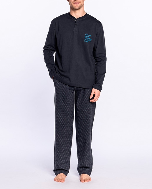 Imagen 0 de Pijama de hombre largo de algodón