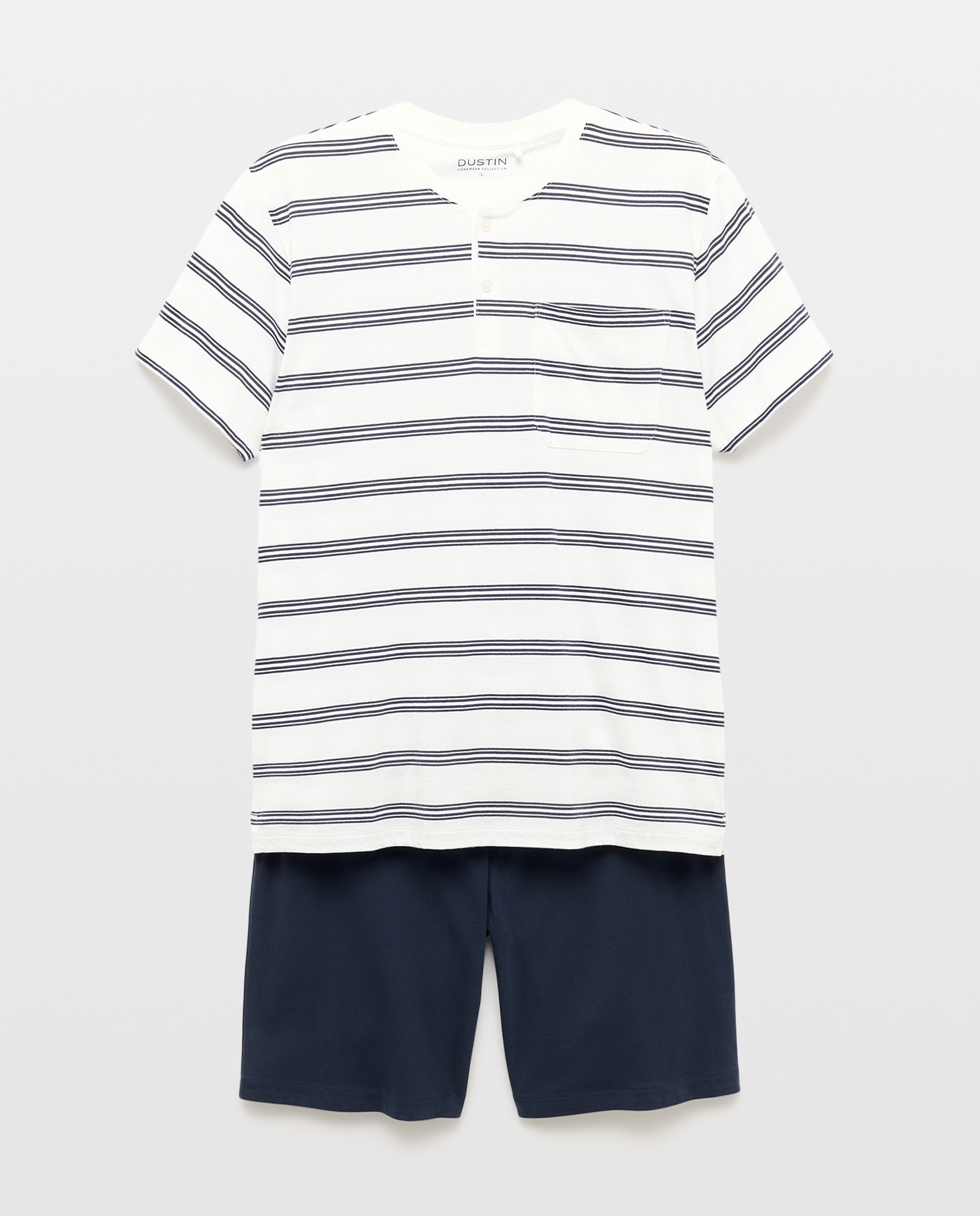 Pijama Curto de Malha Azul-marinho-3
