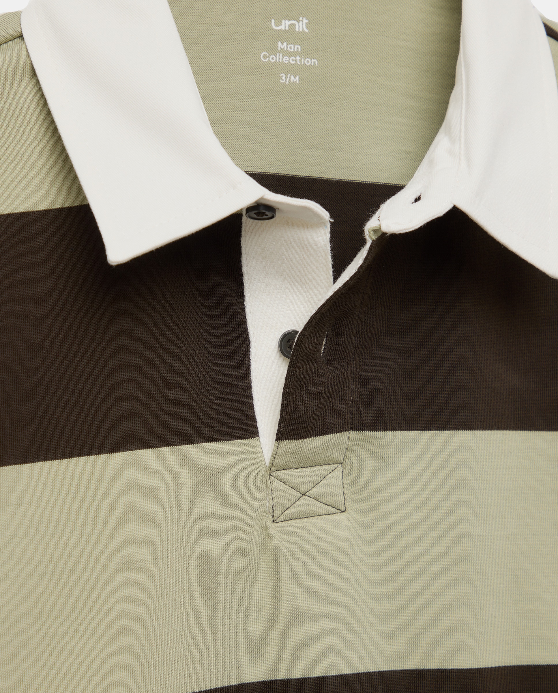 Polo de hombre rugby rayas anchas a tono 530 Verde oscuro-5