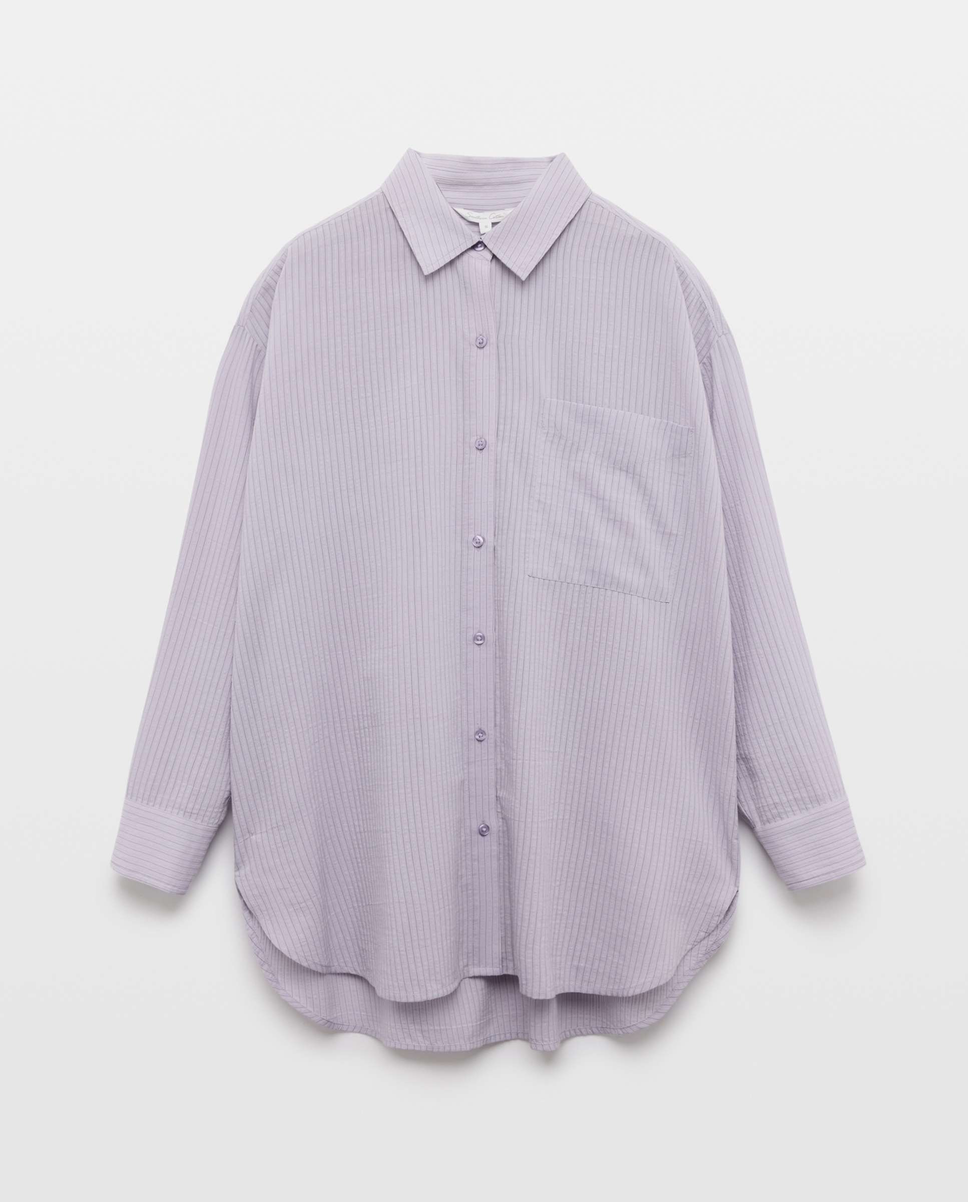 Camisa Oversize Lisa de Manga Comprida Roxo-4