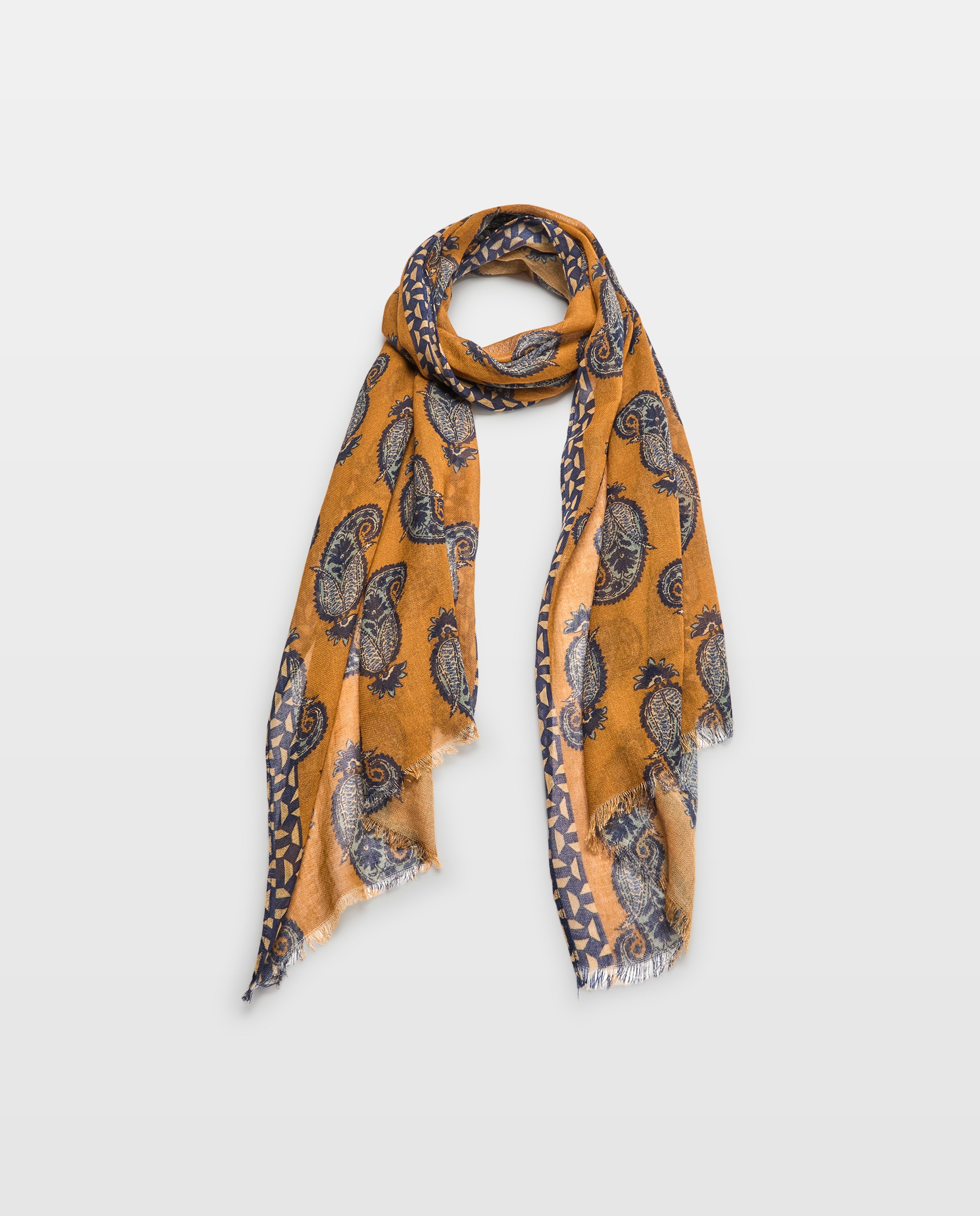 Écharpe com Caxemiras Camel-1