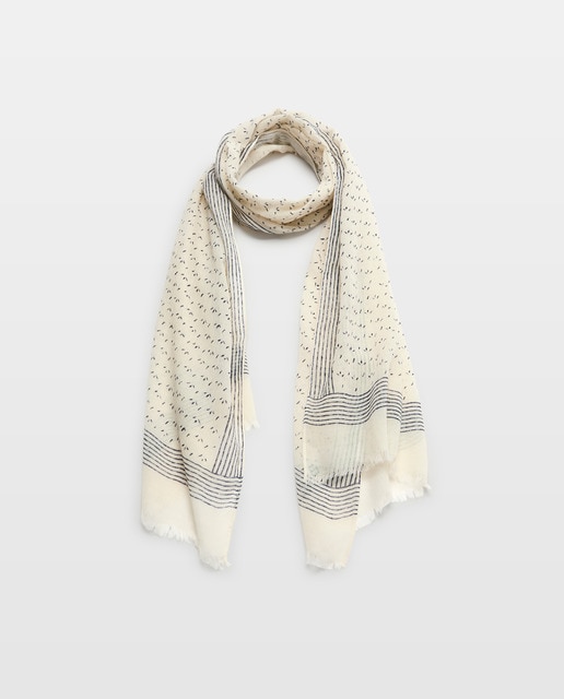 Imagen 0 de Fular de mujer flores y rayas