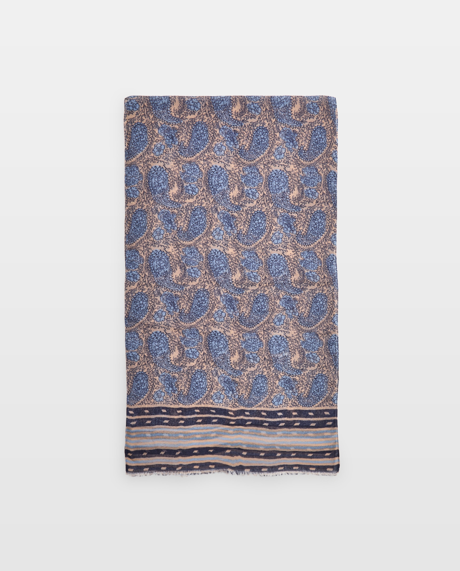 Écharpe com Estampado Floral Azul-2