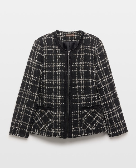 Imagem 0 de Casaco aos quadrados com manga comprida