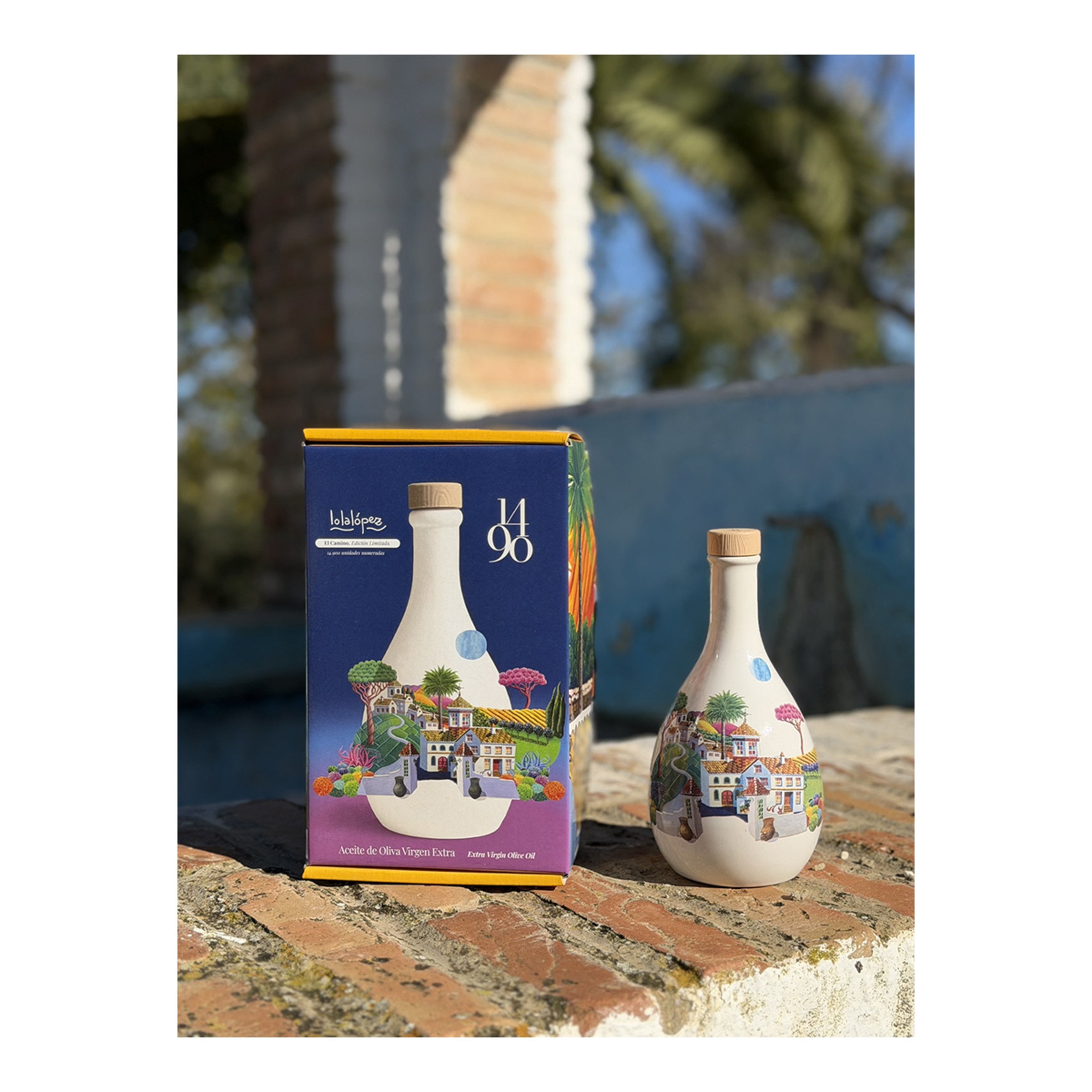 Estuche aceite de oliva virgen extra Lola López Edición limitada El Camino 1490 3