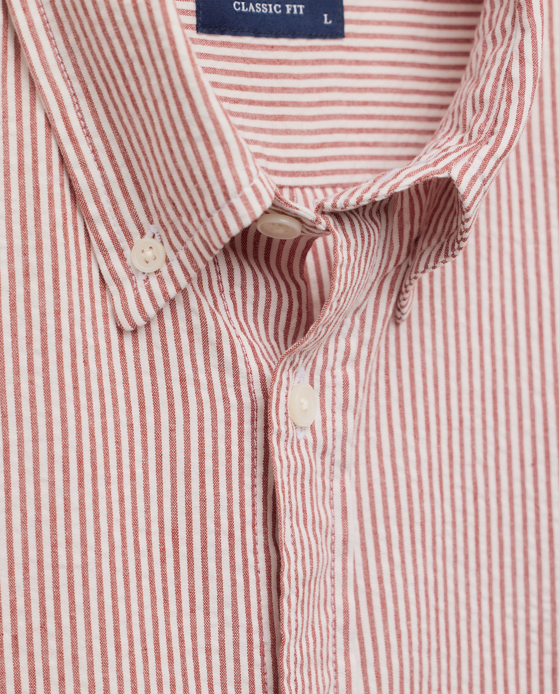 Camisa de Seersucker Classic Fit Bordeaux-5