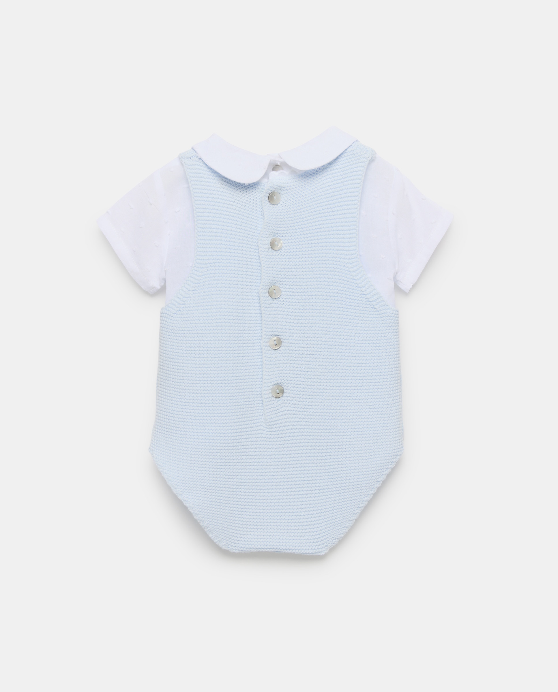 Conjunto de 2 Peças de Tricot de Bebé 410 Azul Claro-2