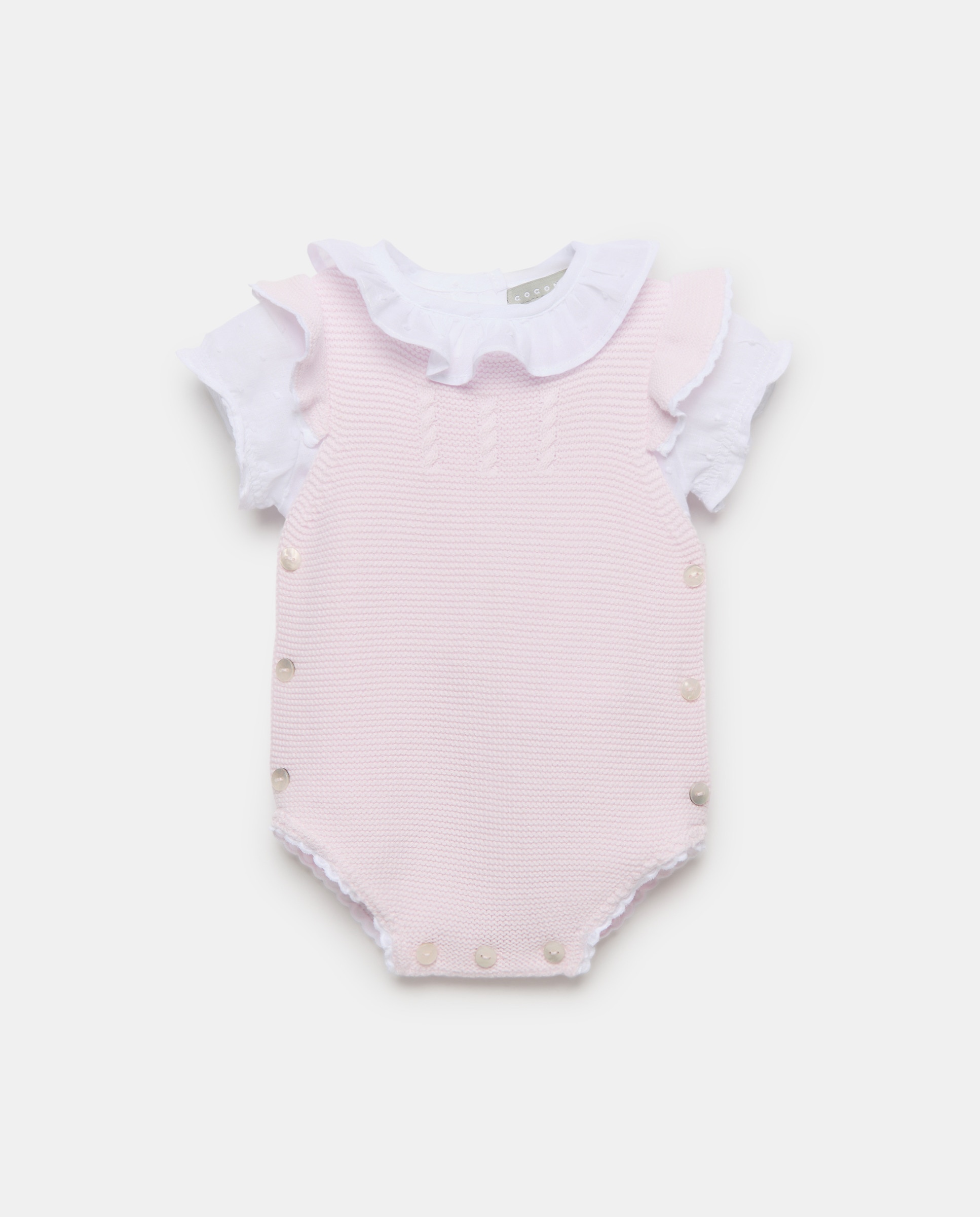 Conjunto de 2 Peças de Tricot de Bebé Rosa-claro-1