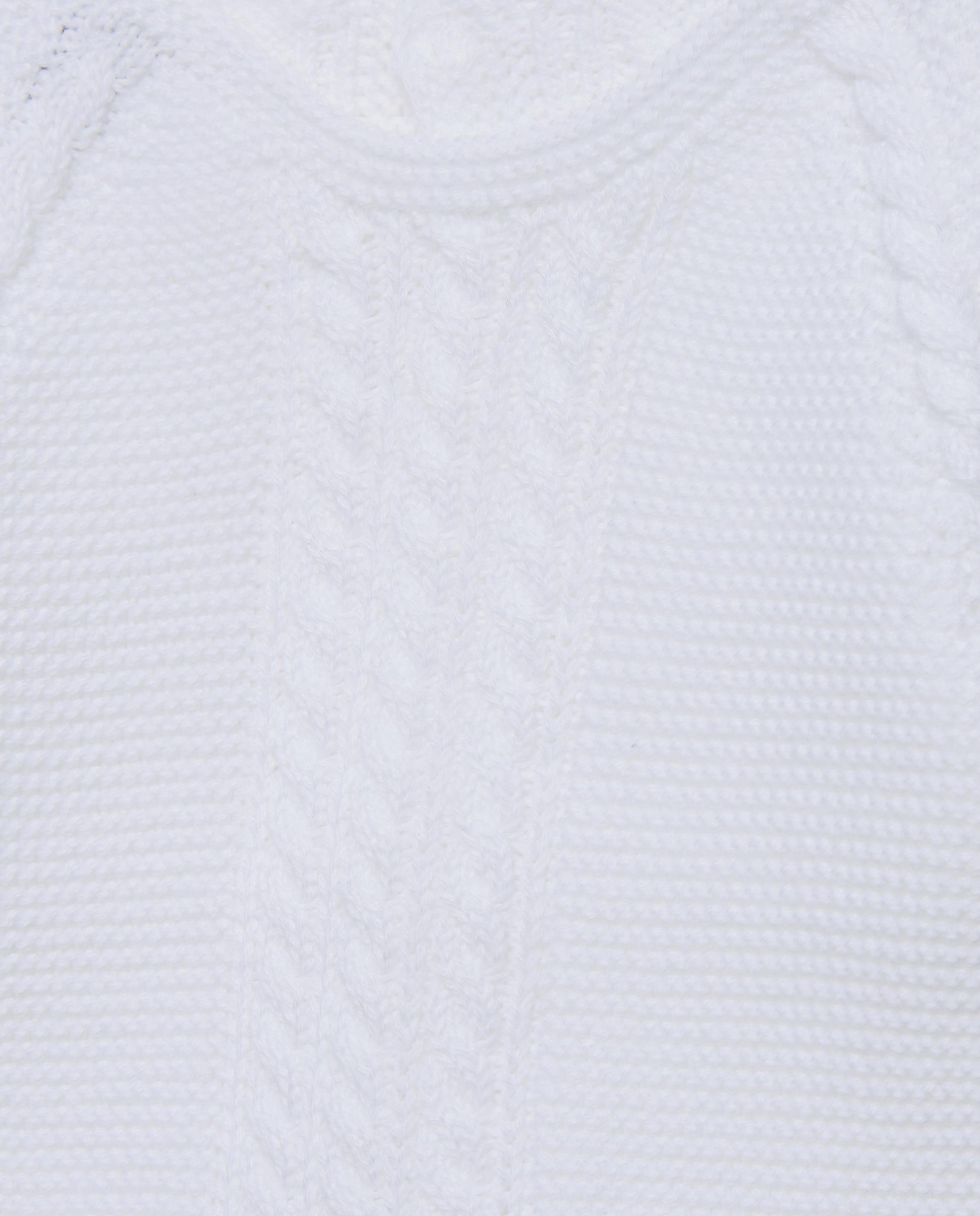 Camisola de Malha com Decote Redondo e Fantasia de Malha do Cabo na Bainha de Bebé Coconut El Corte Inglés Branco-3