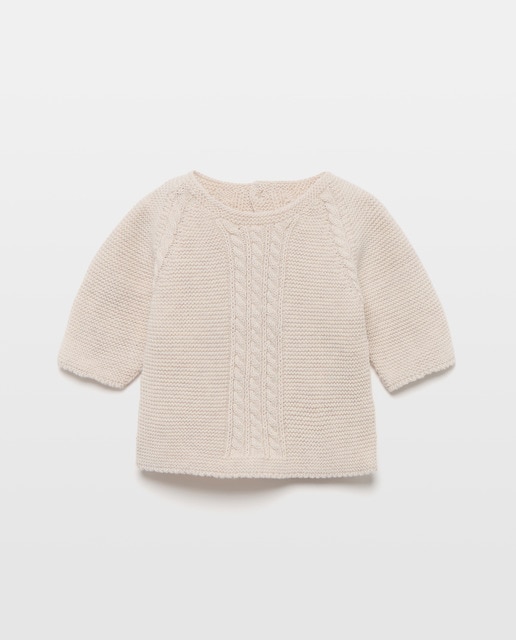 Imagem 0 de Camisola de Malha com Decote Redondo e Fantasia de Malha do Cabo na Bainha de Bebé