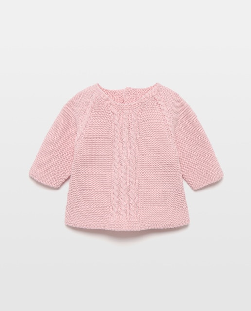 Imagem 0 de Camisola de Malha com Decote Redondo e Fantasia de Malha do Cabo na Bainha de Bebé