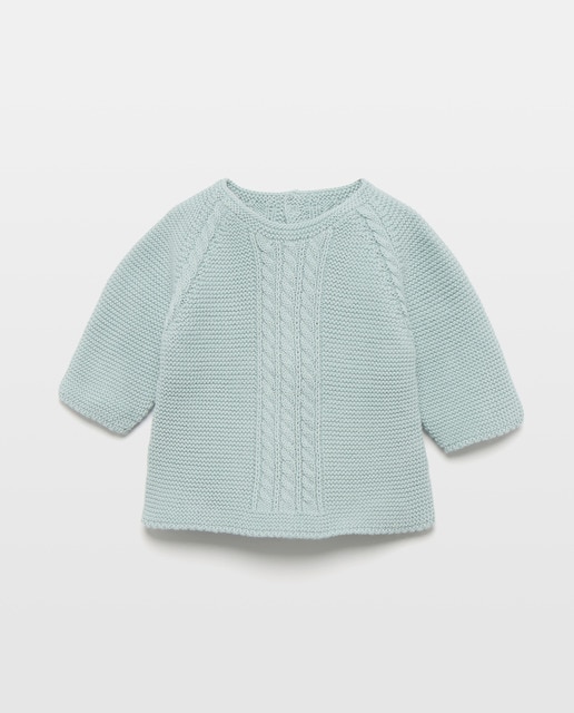 Imagem 0 de Camisola de Malha com Decote Redondo e Fantasia de Malha do Cabo na Bainha de Bebé