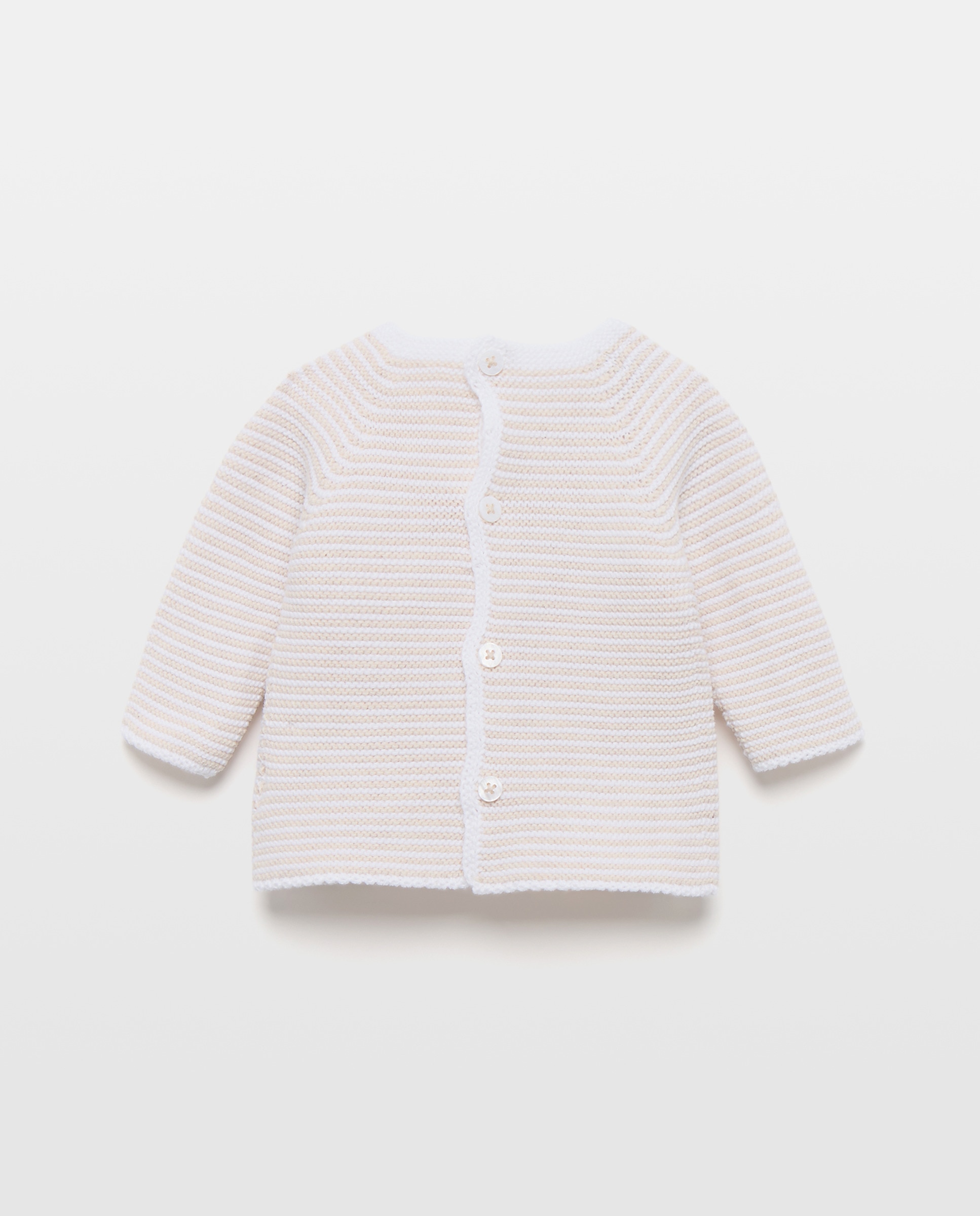 Camisola de Malha de Tricot às Riscas com Gola Redonda de Bebé Torrado-2