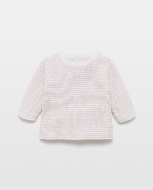 Imagem 0 de Camisola de Malha de Tricot às Riscas com Gola Redonda de Bebé