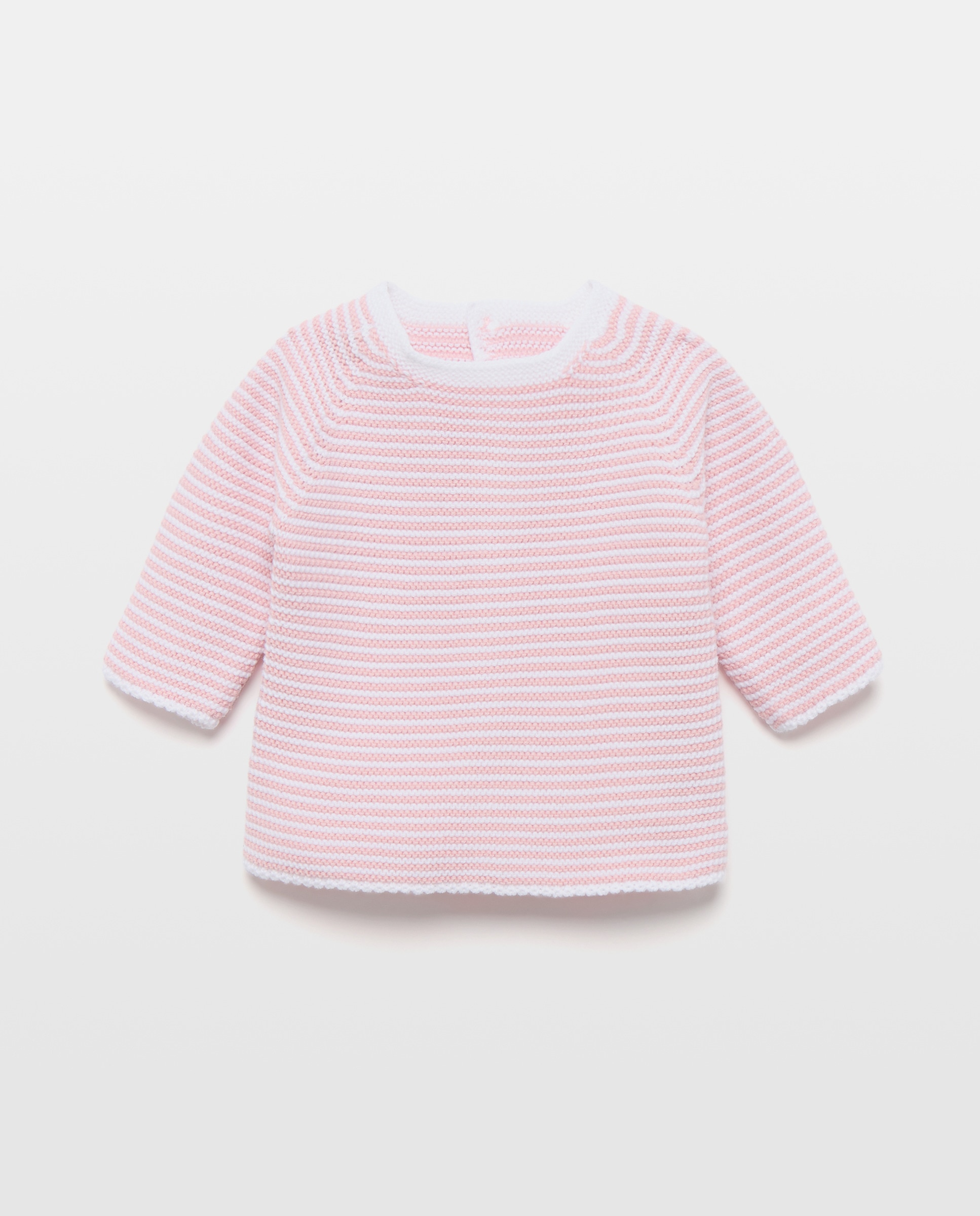 Imagem 0 de Camisola de Malha de Tricot às Riscas com Gola Redonda de Bebé