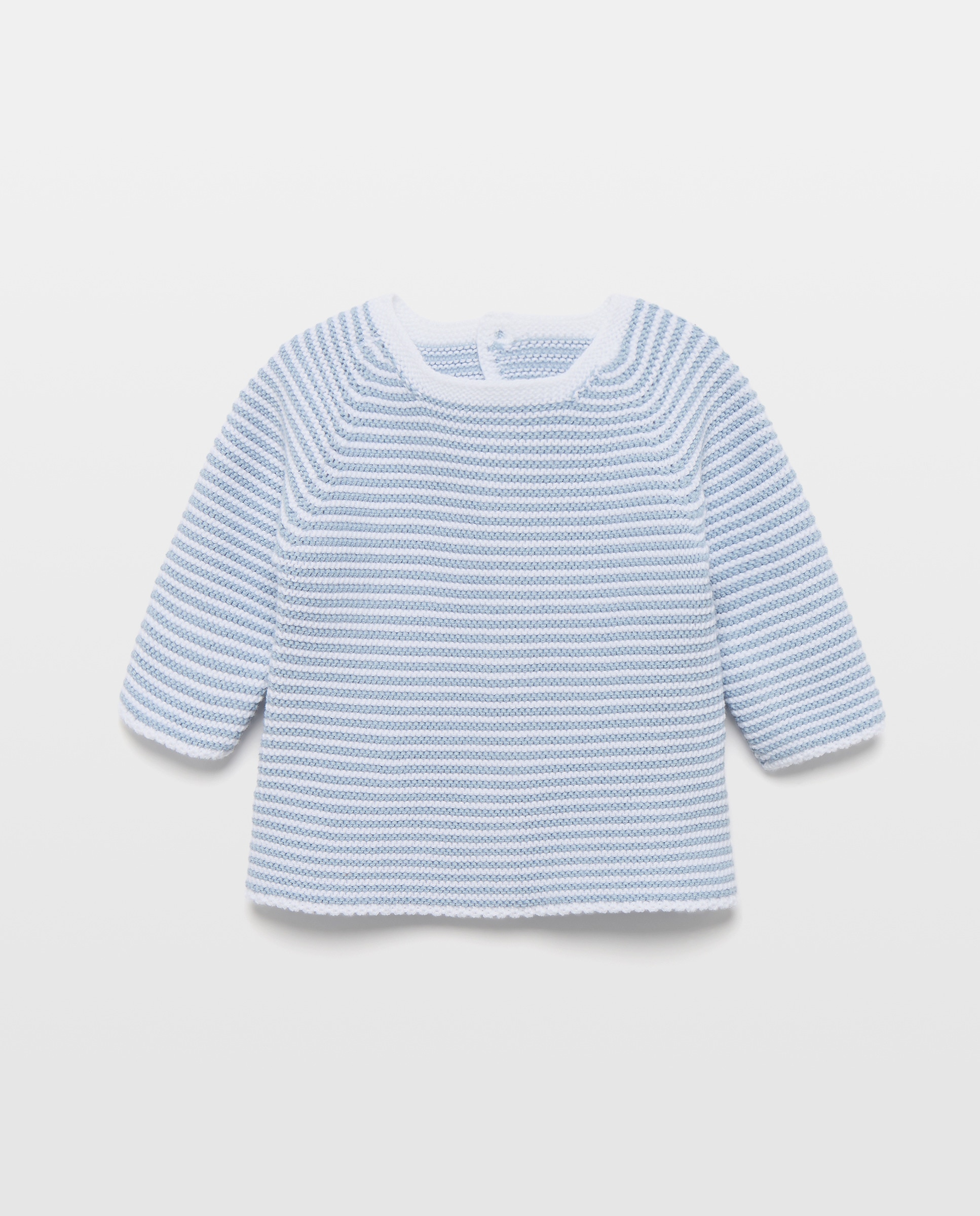 Camisola de Malha de Tricot às Riscas com Gola Redonda de Bebé Coconut El Corte Inglés 400 Azul-1