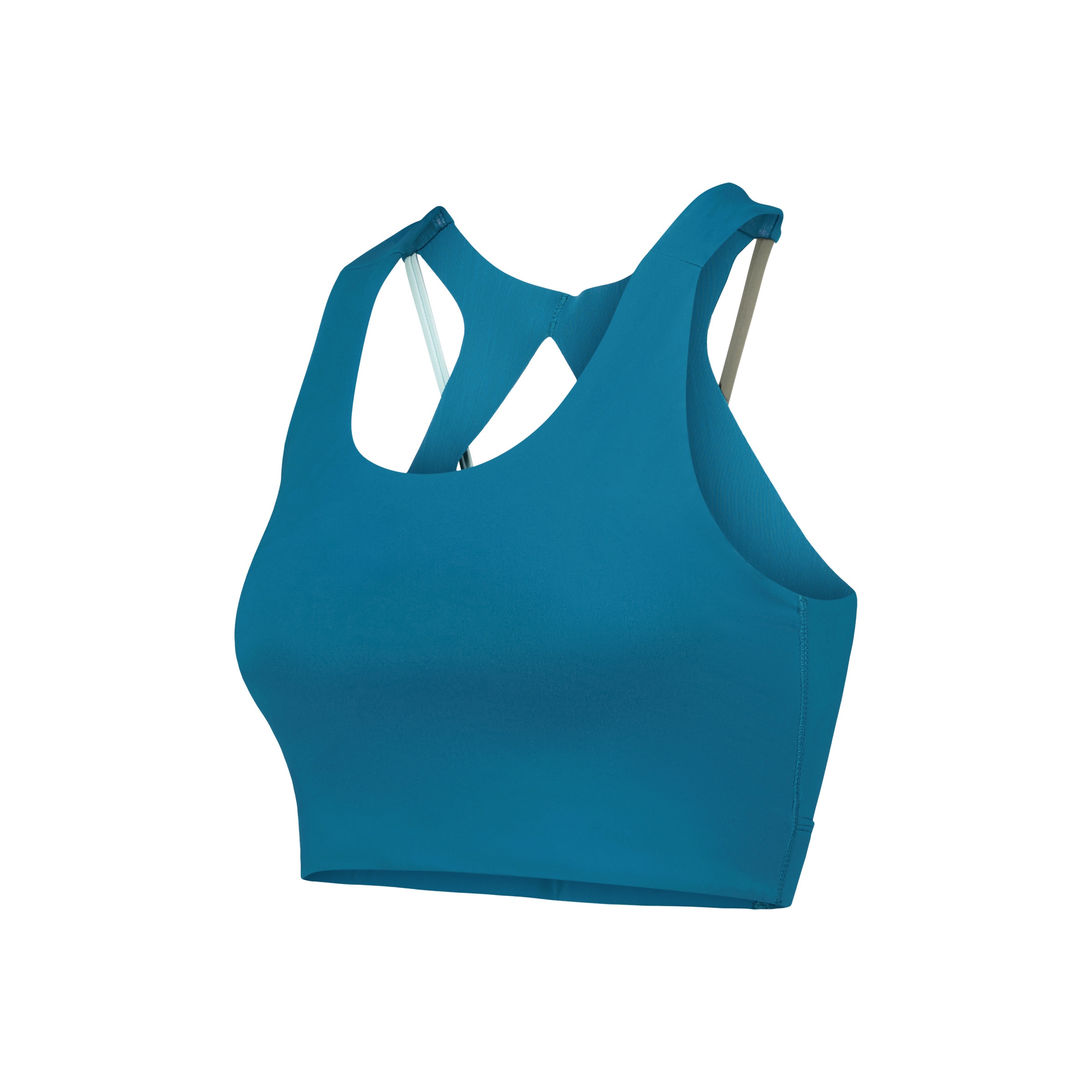 Top de Training de Mulher com Mesh Turquesa-4
