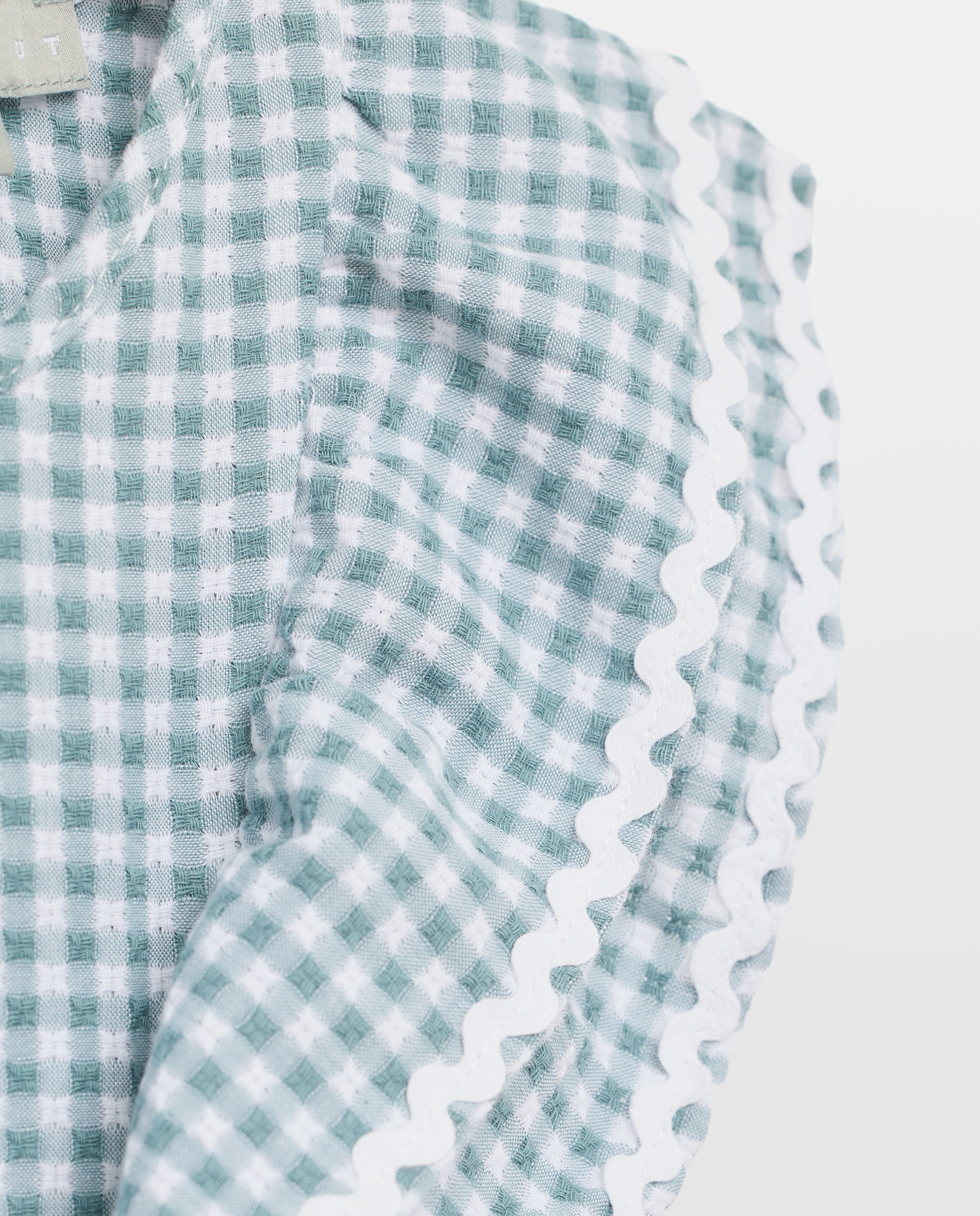 Blusa Vichy sem Mangas Verde-6