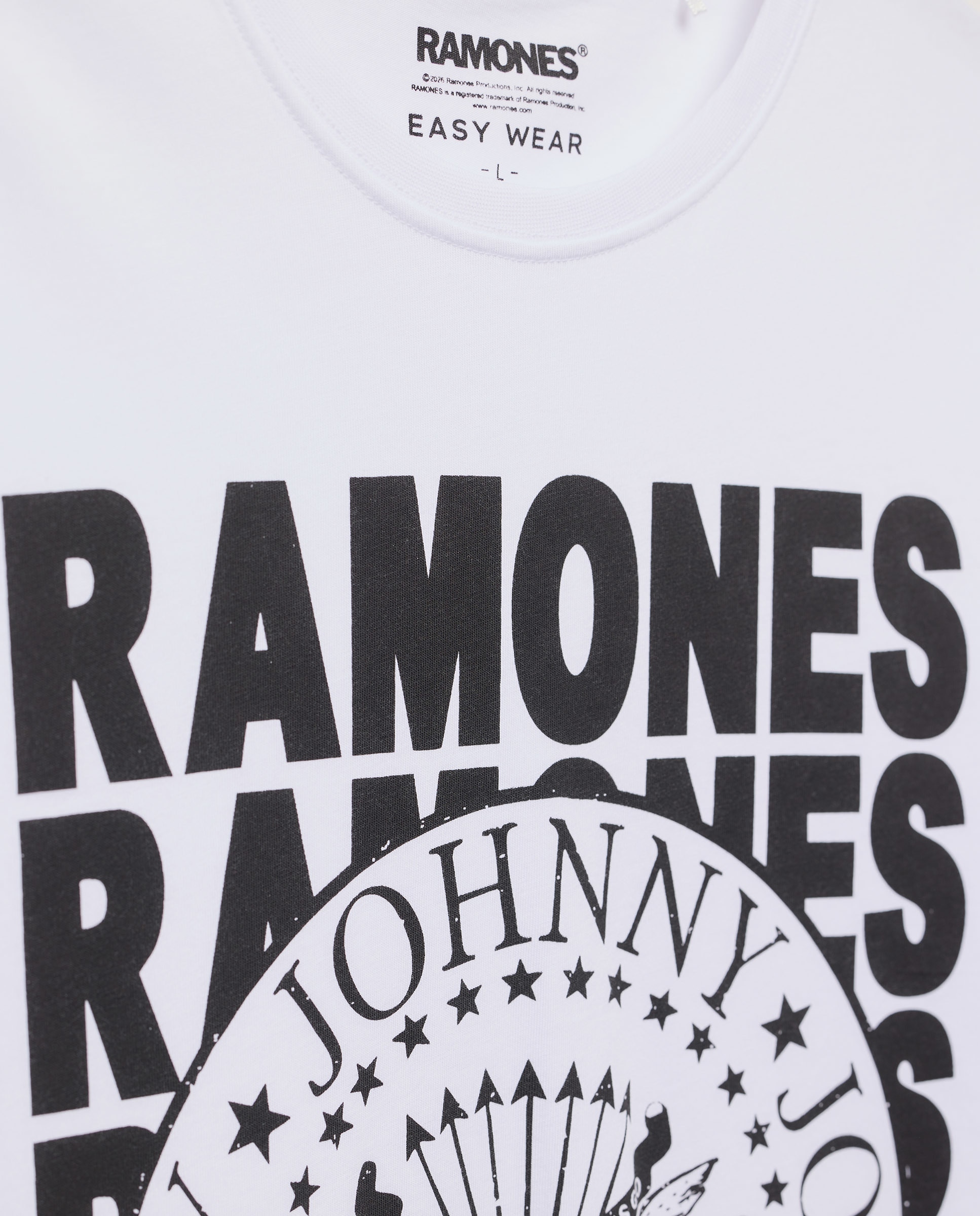 T-shirt Ramones de Manga Curta Branco-6