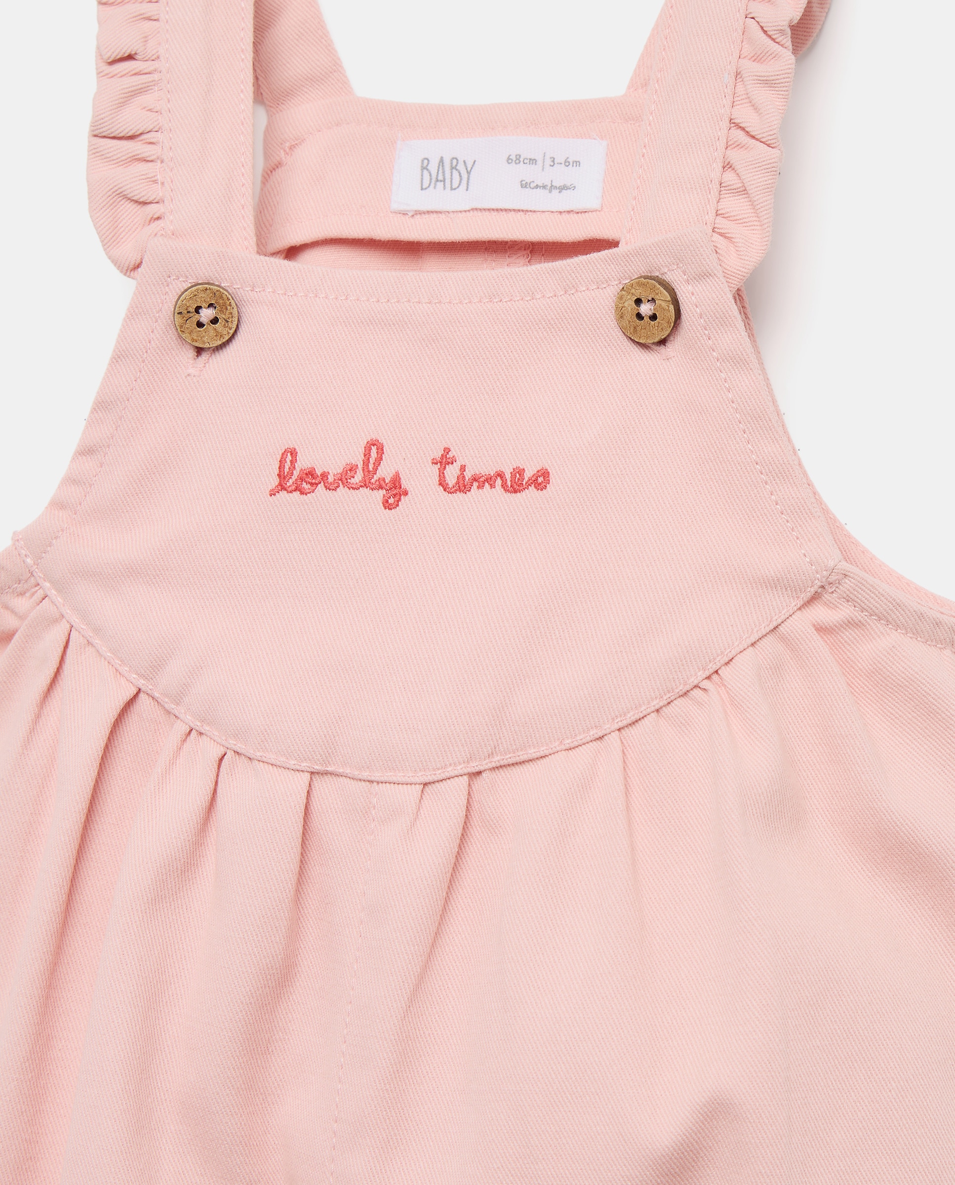 Jardineiras de Bebé em Tecido de Sarja Baby El Corte Inglés 200 Rosa-3