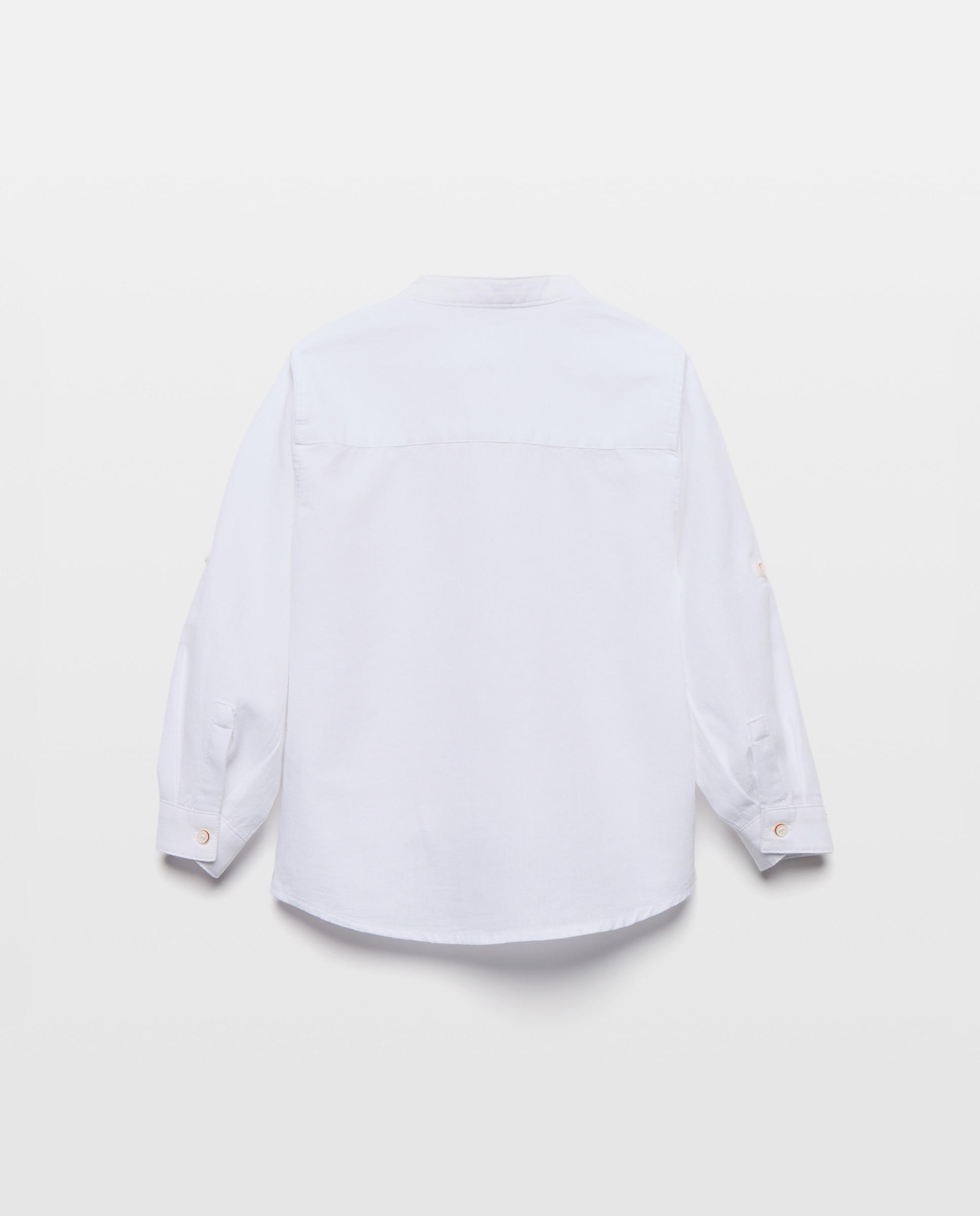 Camisa de Linho Lisa de Bebé com Manga Comprida Baby El Corte Inglés Branco-2