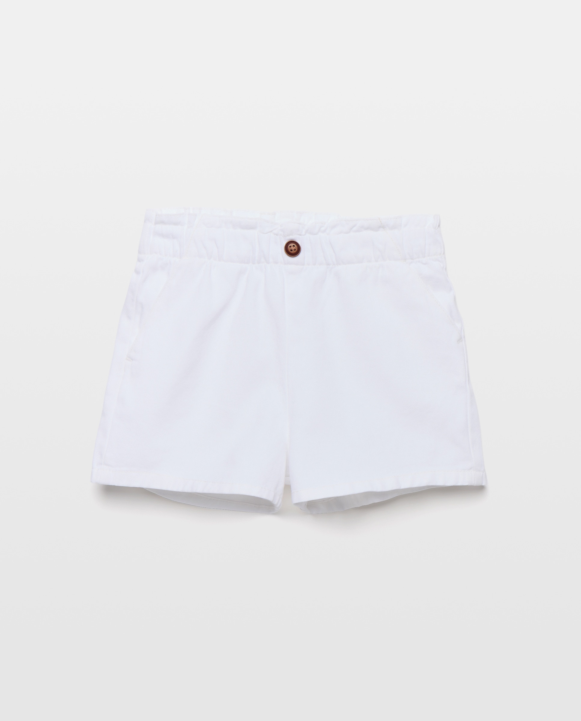 Bermuda niña de twill Blanco-1