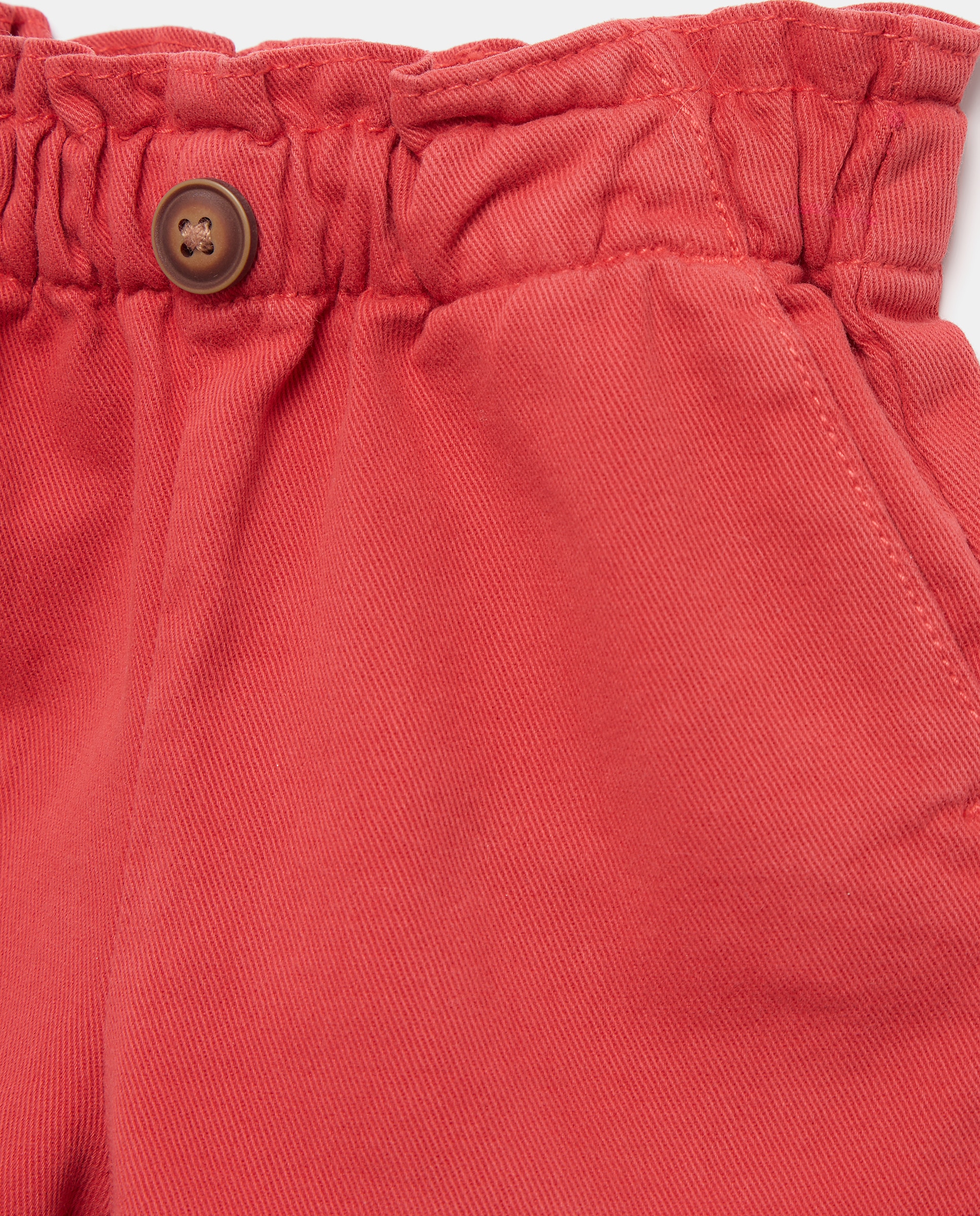 Short bebé niña papaerbag de twill 610 Carmín-3