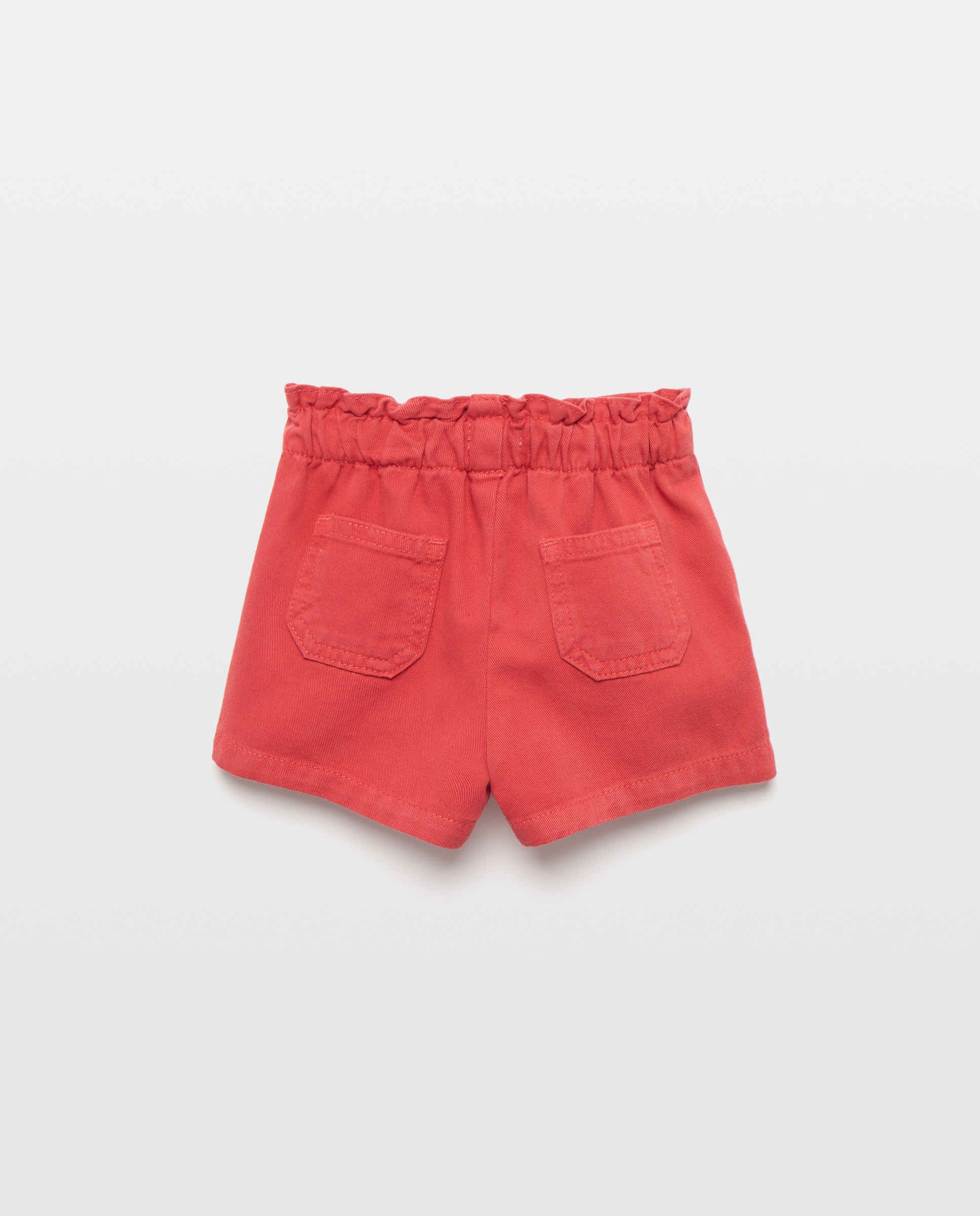 Short bebé niña papaerbag de twill 610 Carmín-2