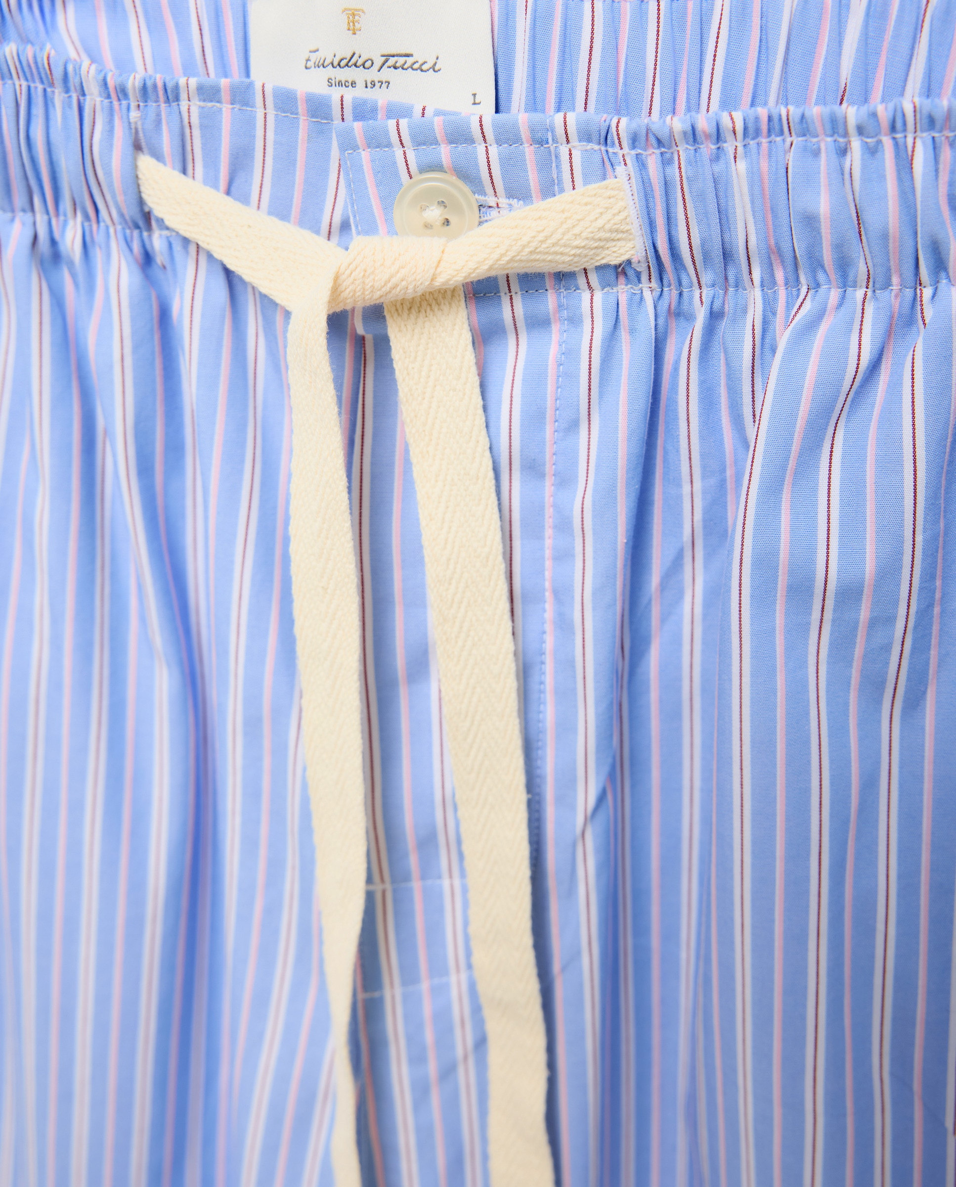 Pijama de Popelina com Tecido às Riscas Azul-claro-4