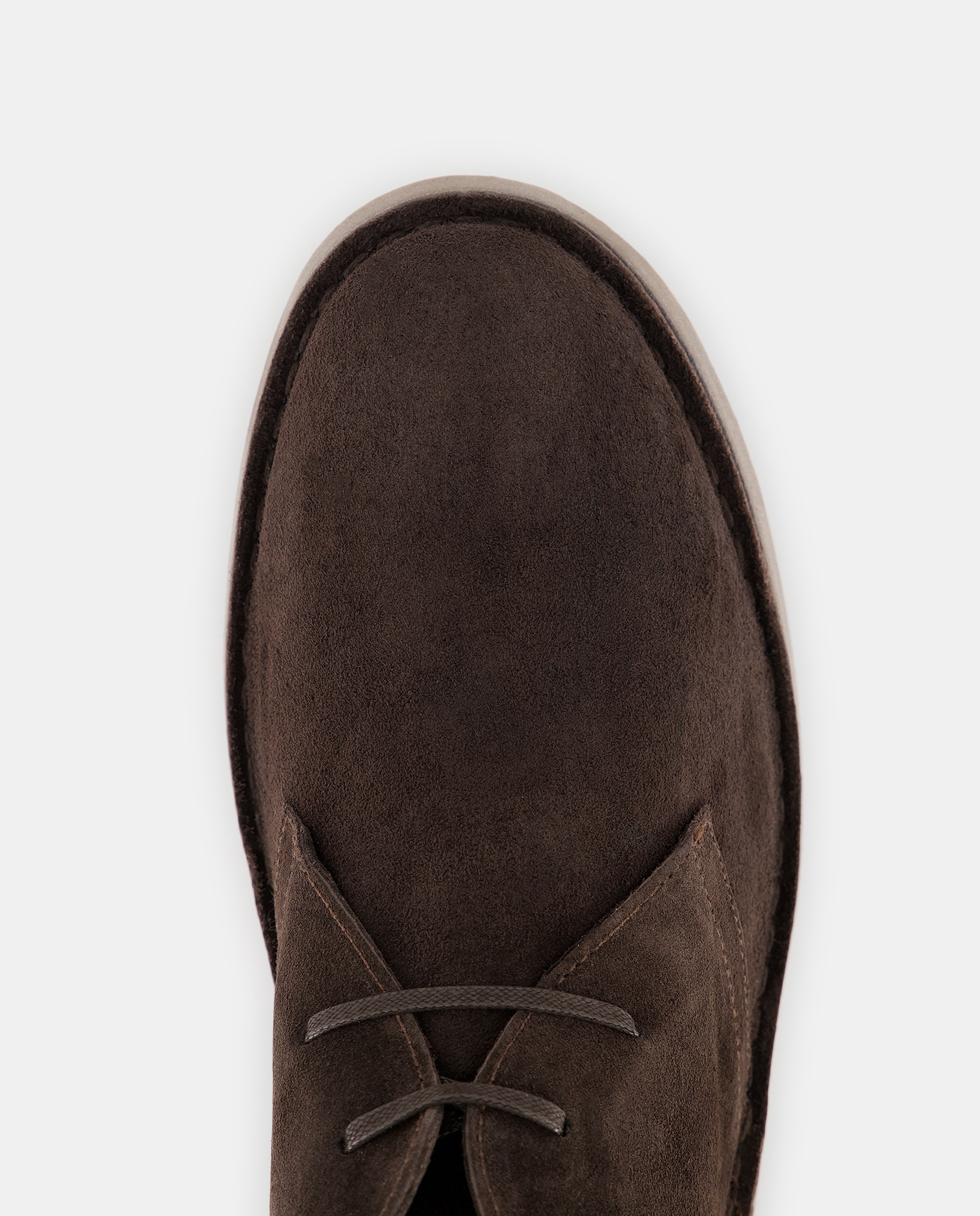 Bota cordones serraje con piso de goma Marrón-5