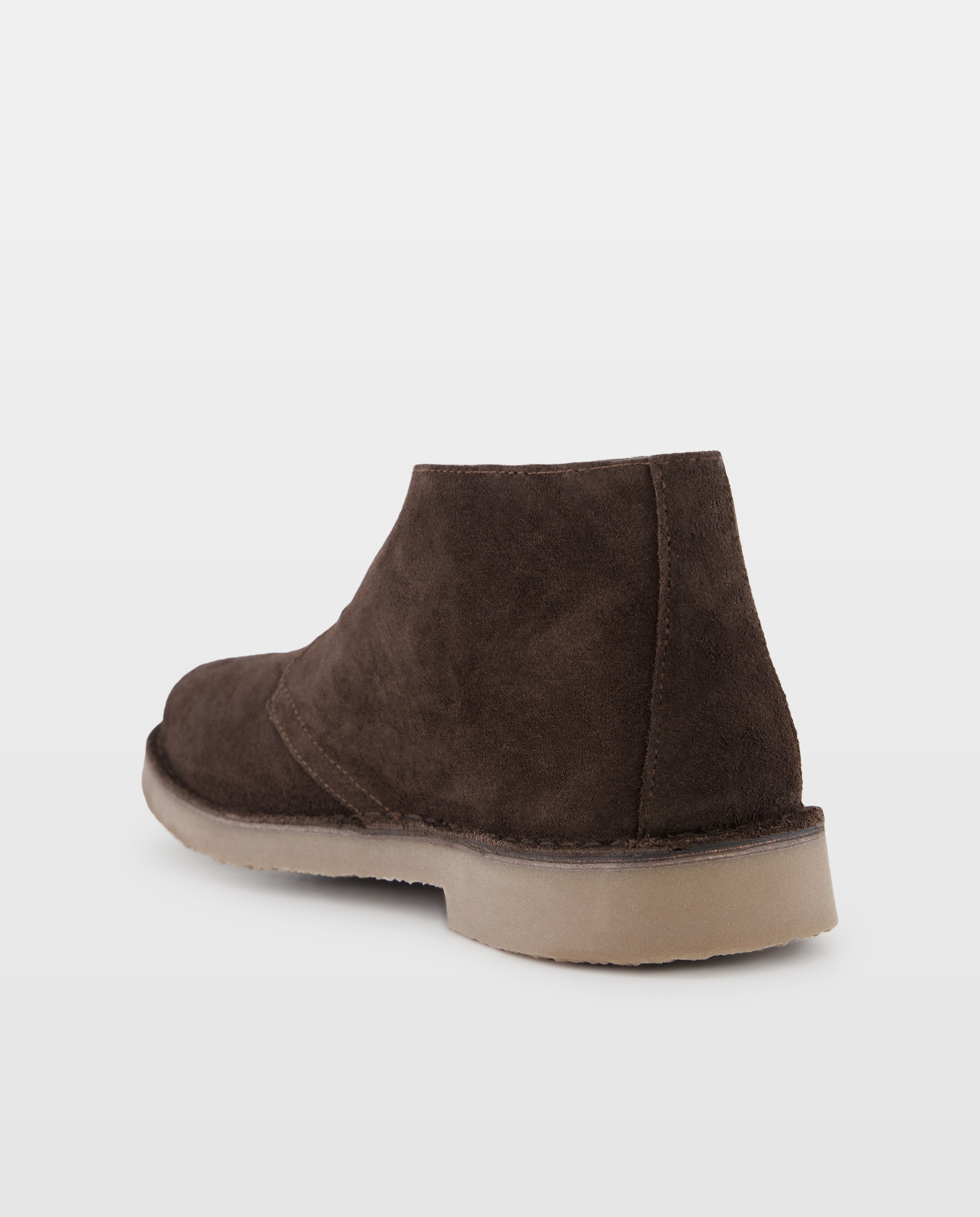 Bota cordones serraje con piso de goma Marrón-3