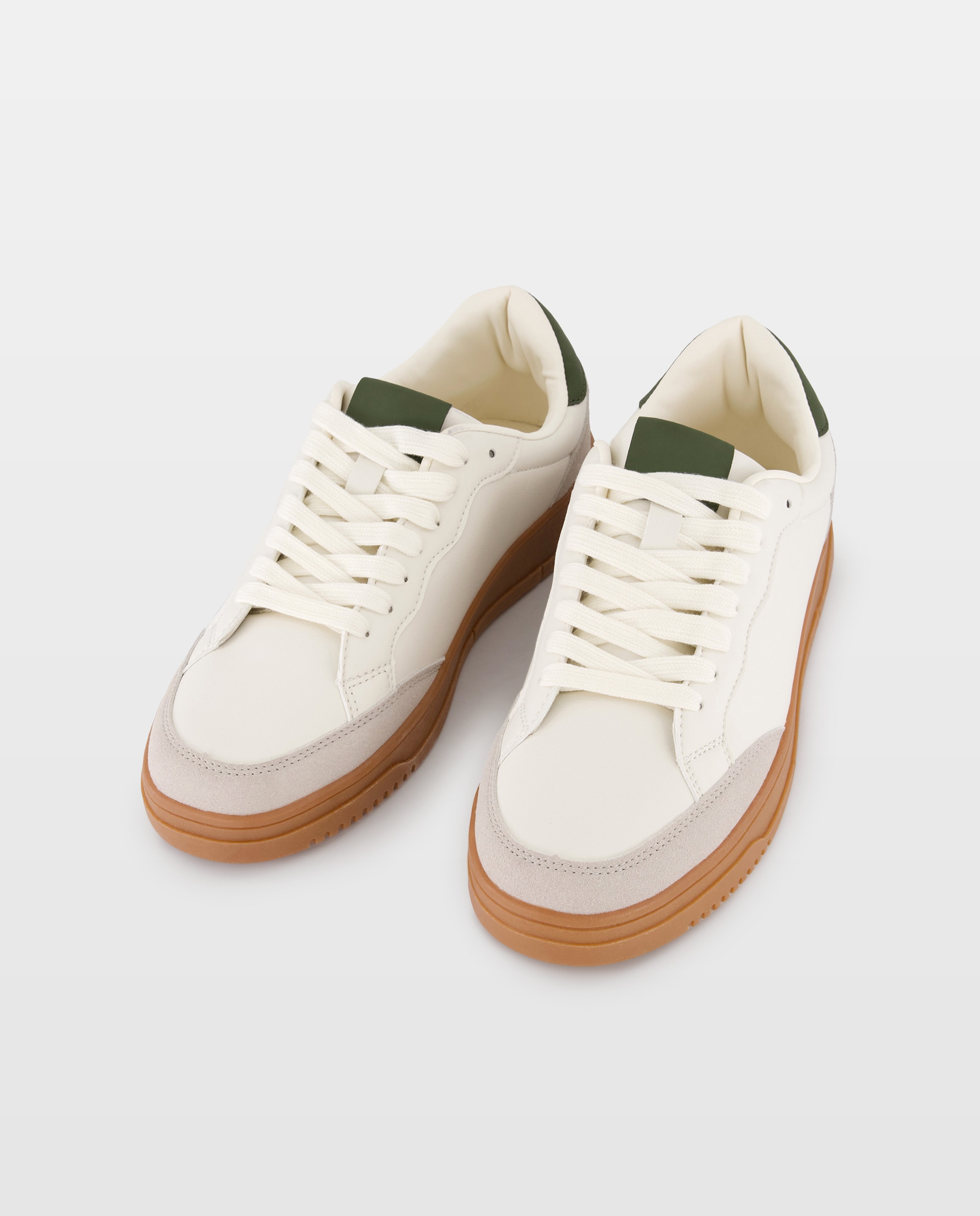 Deportivo casual cordones con piso de goma Blanco hielo-2