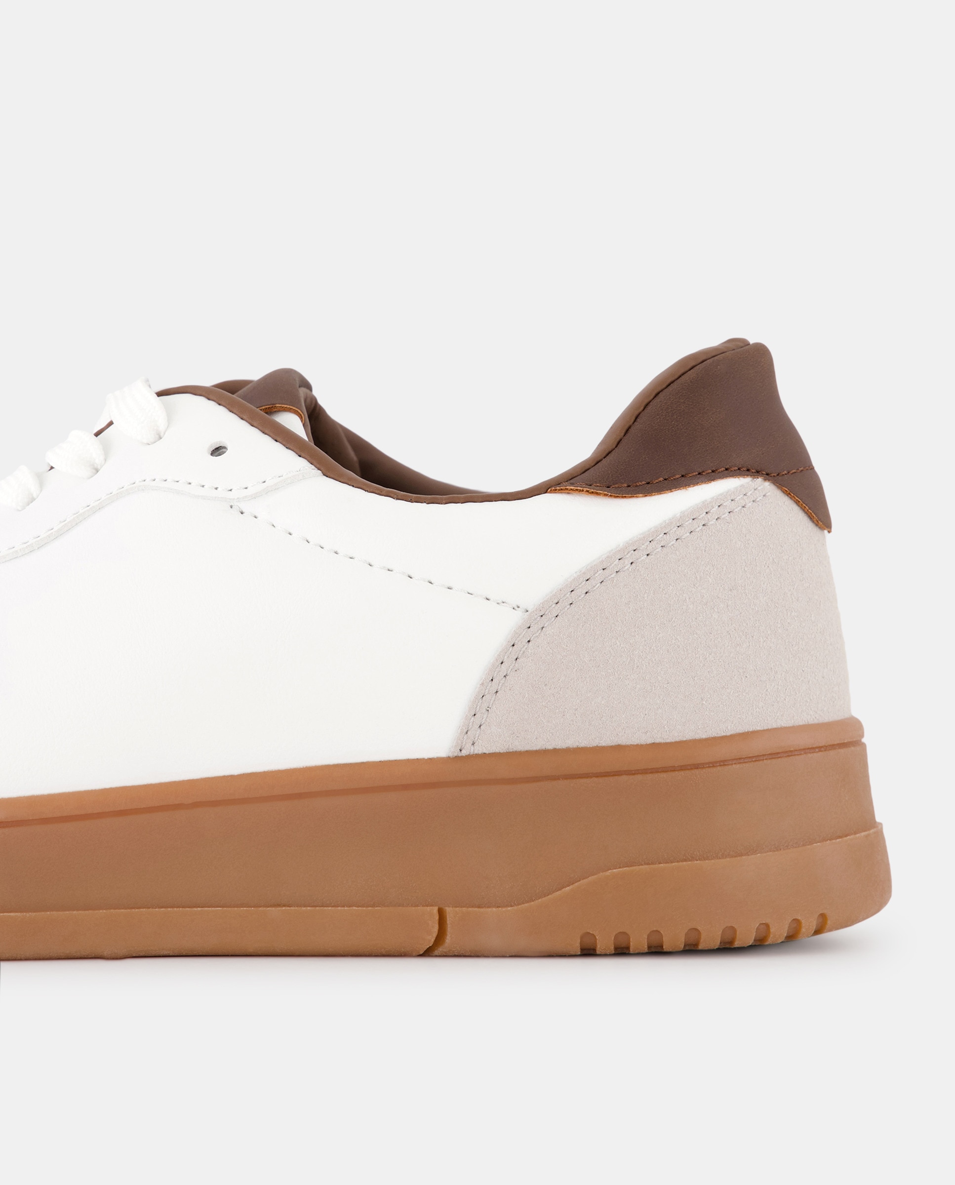 Deportivo casual cordones con piso de goma Blanco-5