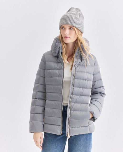 Imagen 0 de Plumifero de media longitud de mujer con capucha