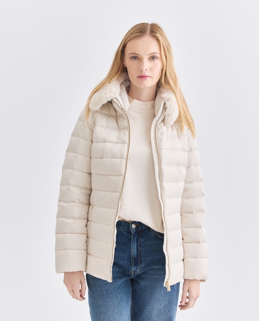 Imagen 0 de Plumifero de media longitud de mujer con capucha