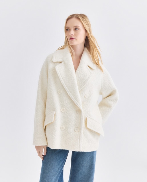 Imagem 0 de Sobretudo Curto de Poliéster e Lã