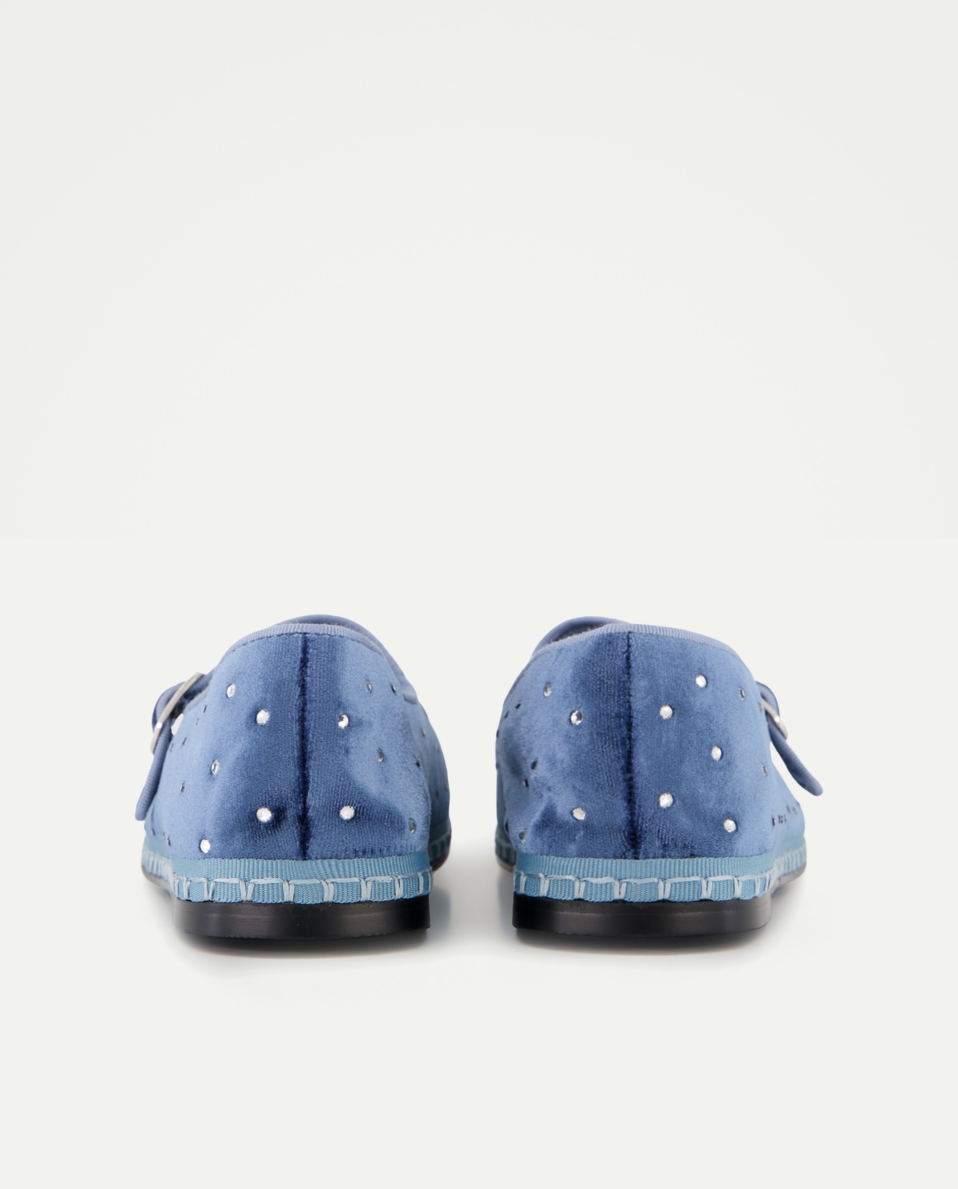Sapatos de Presilha com Pespontos na Sola e Brilhos 400 Azul-3