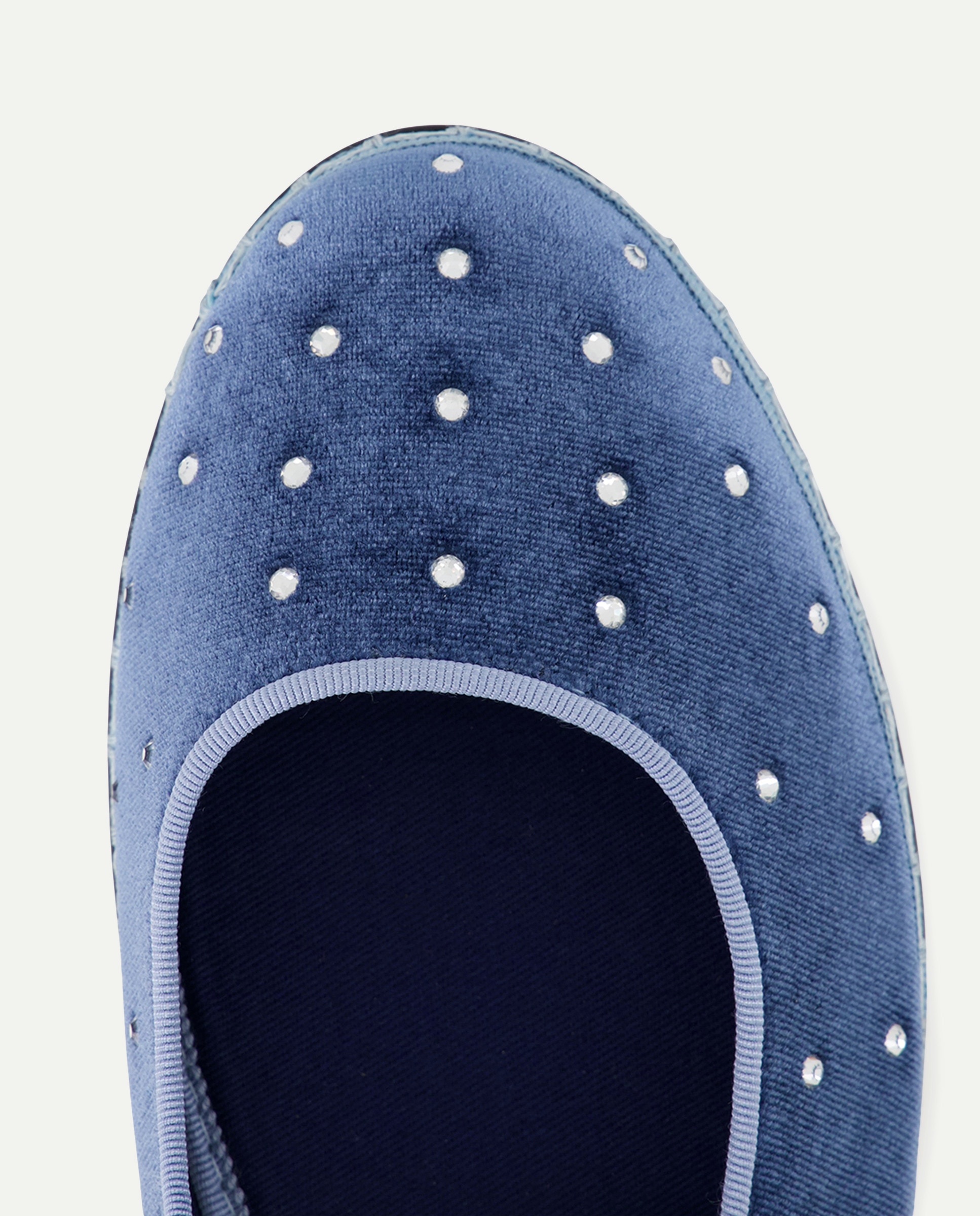 Sapatos de Presilha com Pespontos na Sola e Brilhos 400 Azul-4