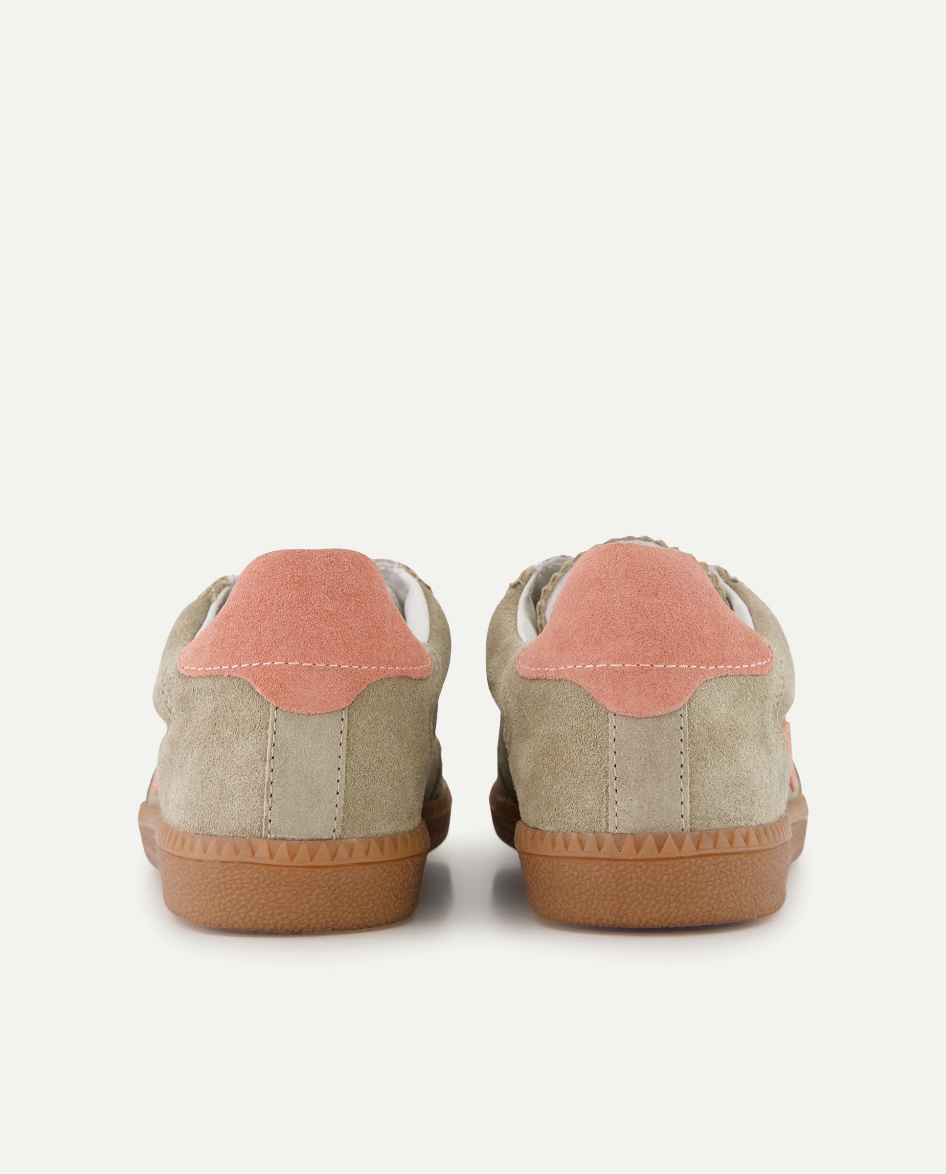 Sapatilhas em Pele - Bicolor 520 Caqui-3