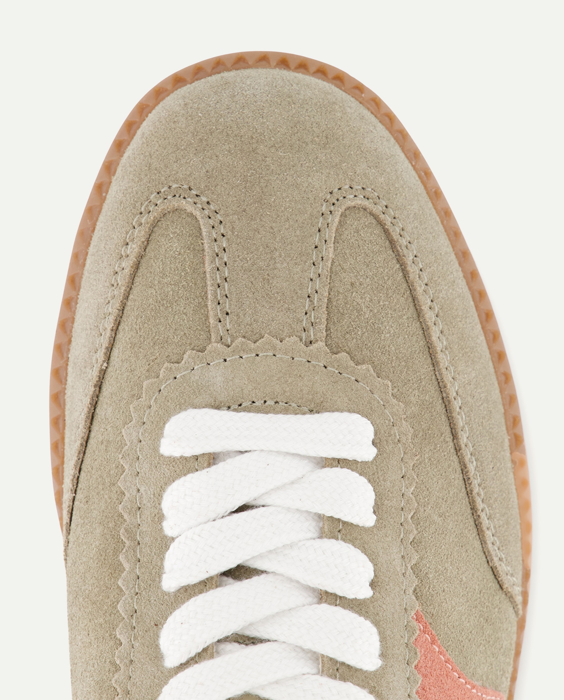 Sapatilhas em Pele - Bicolor 520 Caqui-4