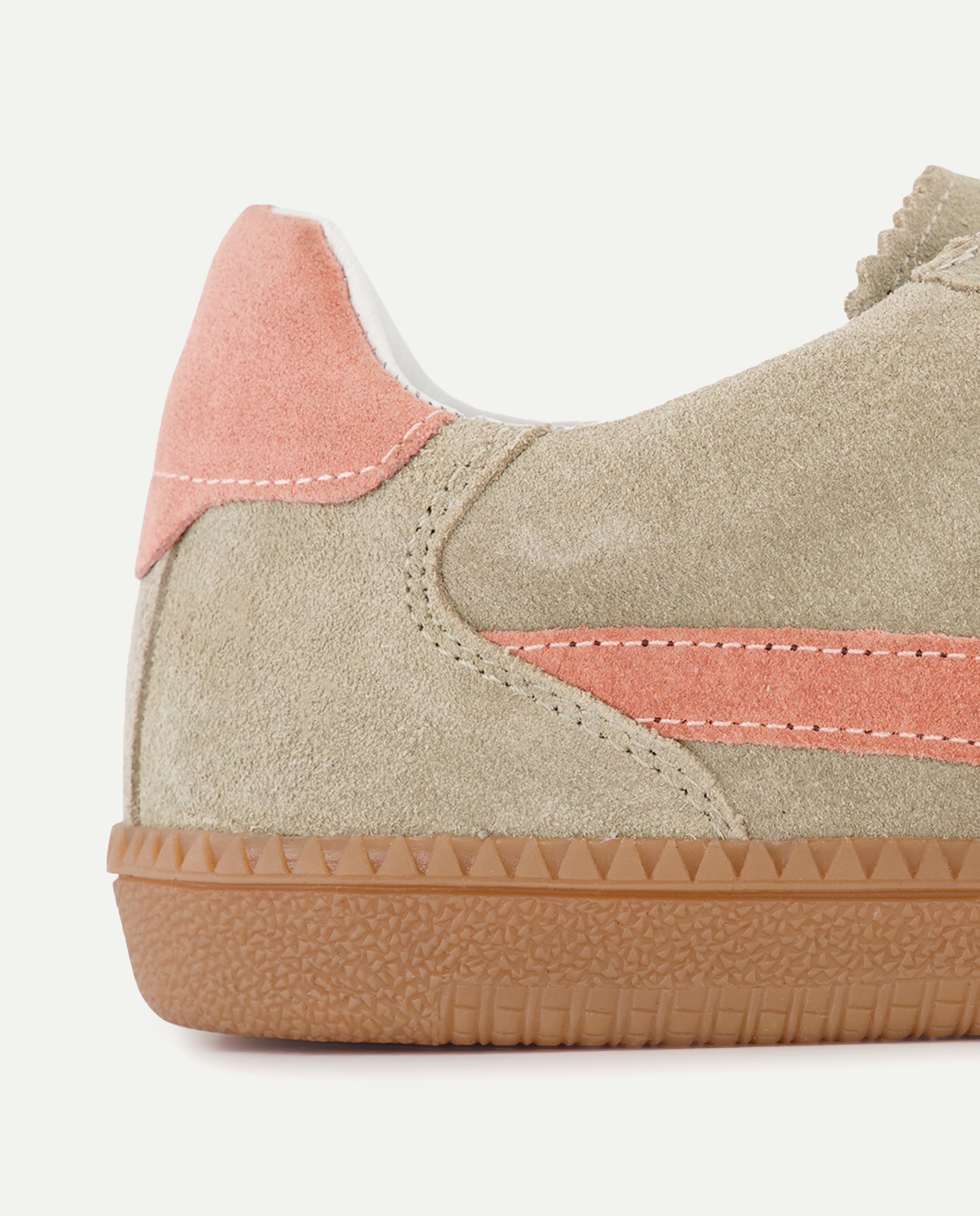 Sapatilhas em Pele - Bicolor 520 Caqui-5